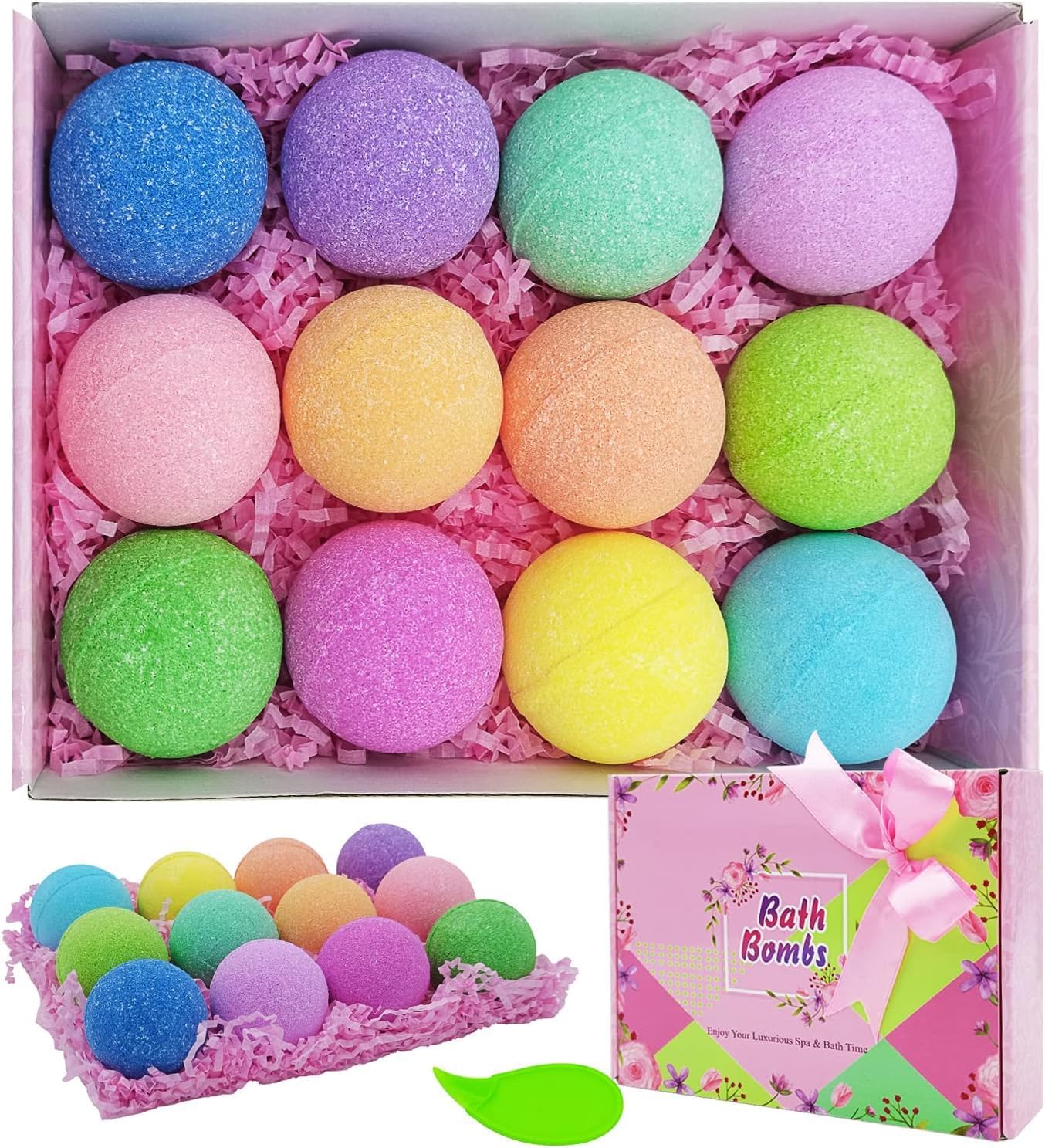 Bath Bombs for Women Relaxing Gifts Set 12 Handmade Organic Bath Bombs Amazing Present for Her, Wife, Girlfriend, Mother