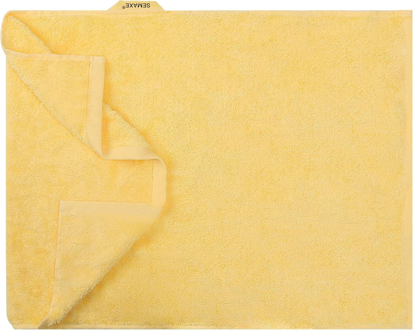 SEMAXE Hand Towel for Bathroom, 100% Combed Cotton Towel with Hanging Loop, Hotel Quality Absorbent Towel, Solid Colored Simple Style, 1 Pc Yellow Hand Towel, 550 GSM, 27" L x 16" W
