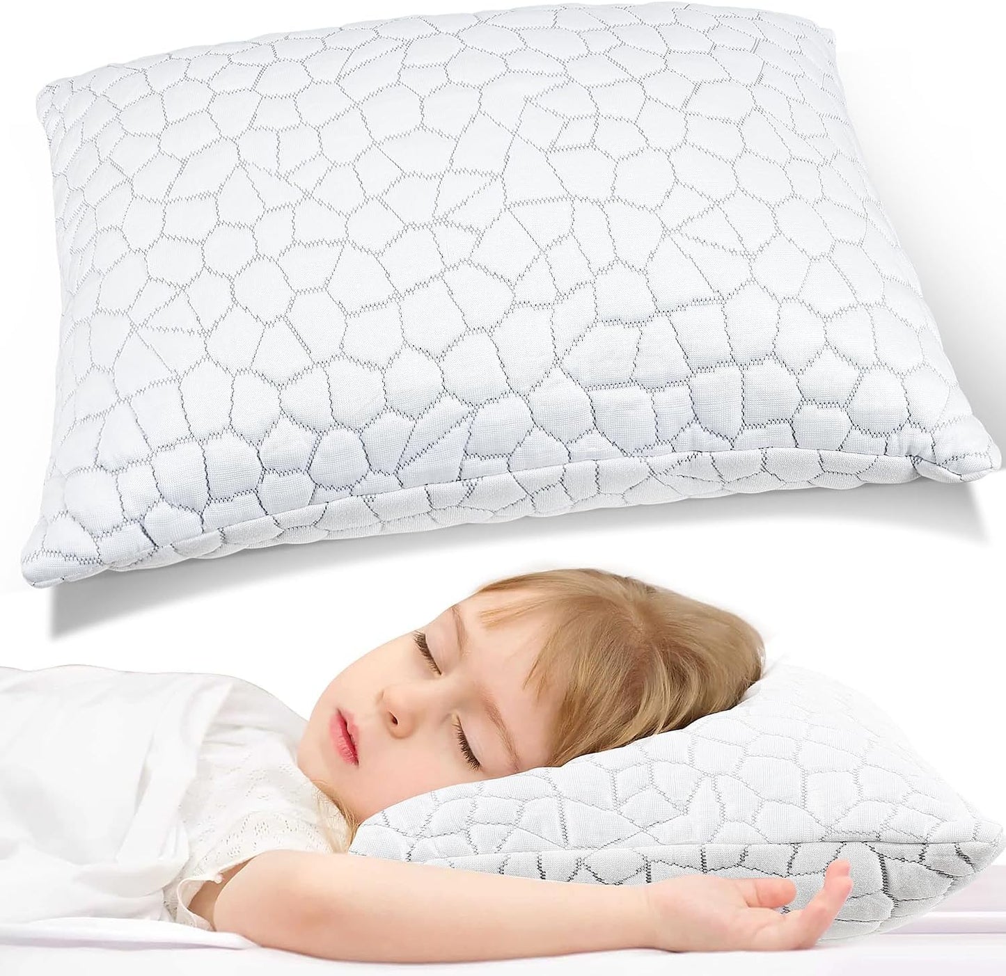 SUPA MODERN Cooling Bed Pillows for Sleeping 1 Pack Shredded Memory Foam Pillows Adjustable Cool Pillow for Side Back Stomach Sleepers Luxury Gel Pillows Toddler Pillow with Washable Removable Cover
