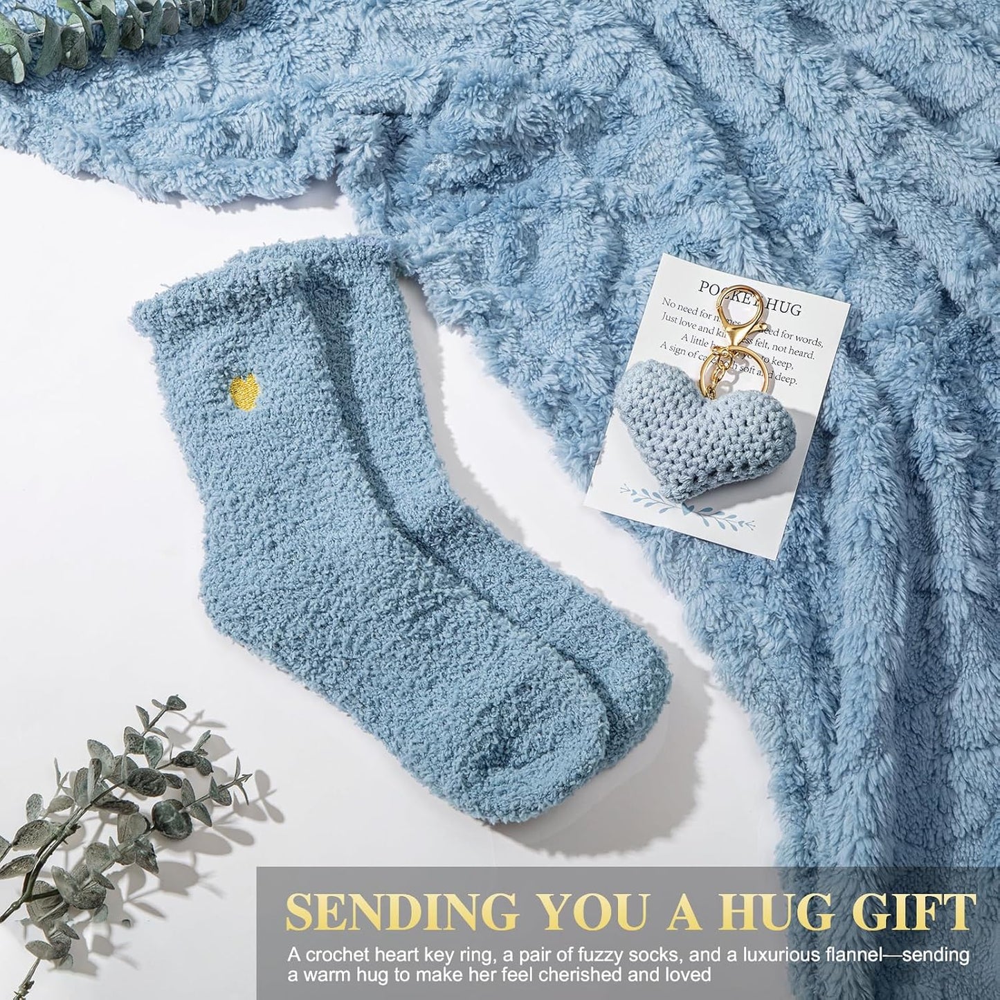 Get Well Gifts for Women Self Care Gifts Basket - Relaxing Spa Care Package After Surgery Thinking of You Birthday Gift - Feel Better Sympathy Gift Set for Her Mom Sister Friend Wife (Blue)