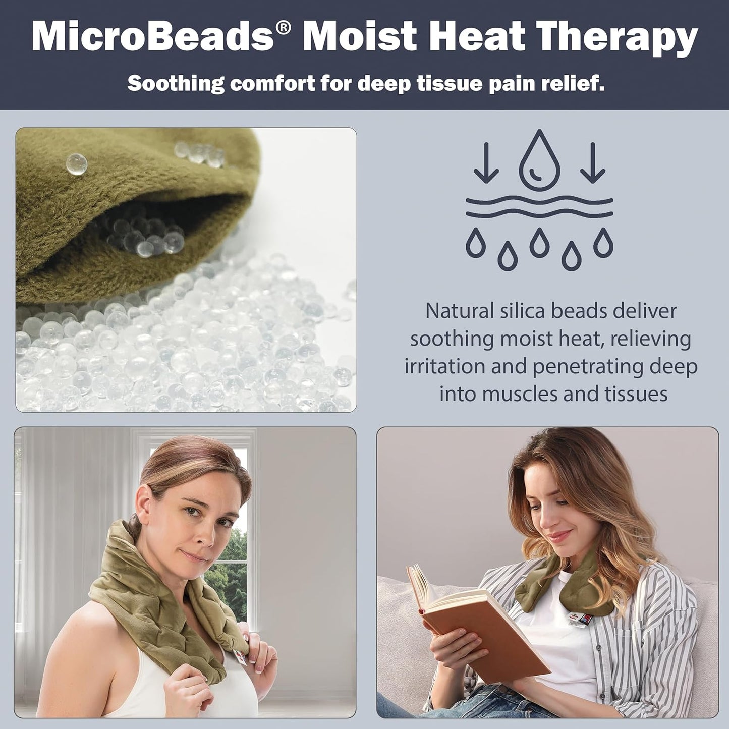 Core Products MicroBeads Moist Heat Therapy Pack - Great Holiday Gift - Cervical 5" X 25"