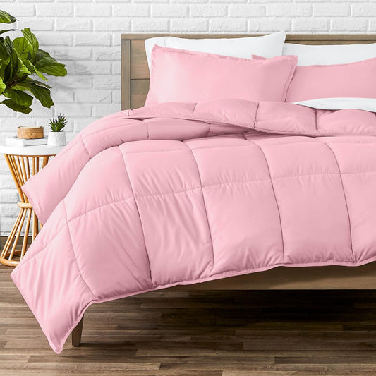 Bare Home Comforter Set - King/California King Size - Ultra-Soft - Goose Down Alternative - Premium 1800 Series - All Season Warmth (King/Cal King, Light Pink)