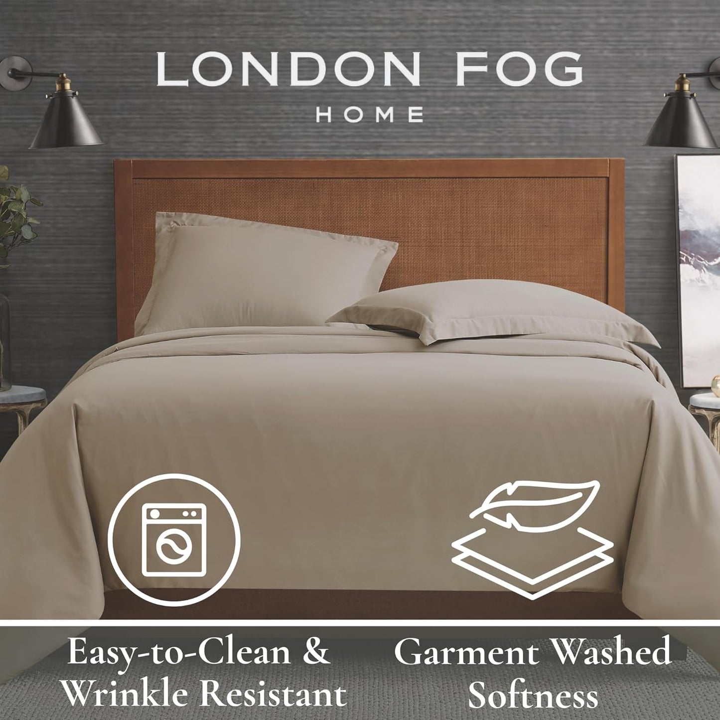 London Fog Garment Washed Solid Duvet Set Blue Microfiber 2-Piece Twin XL Duvet Set, Solid Themed, Adult and Teen, Oeko-TEX Certified