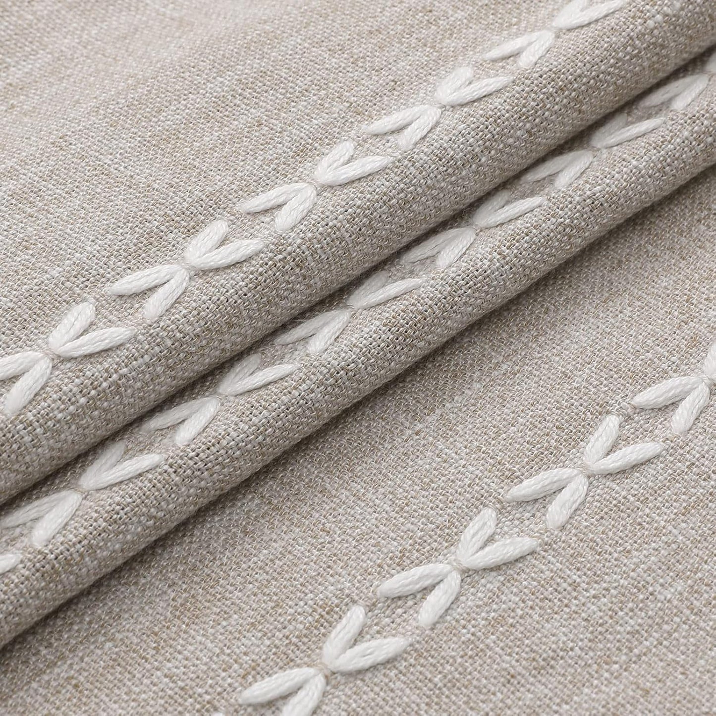 MitoVilla Boho Extra Long Shower Curtain 72 x 96, Taupe Modern Farmhouse 96 inch XL Polyester Linen Texture Tassel Fabric Shower Curtain Set with Hooks for Cottagecore Country Bathroom Decor,Taupe