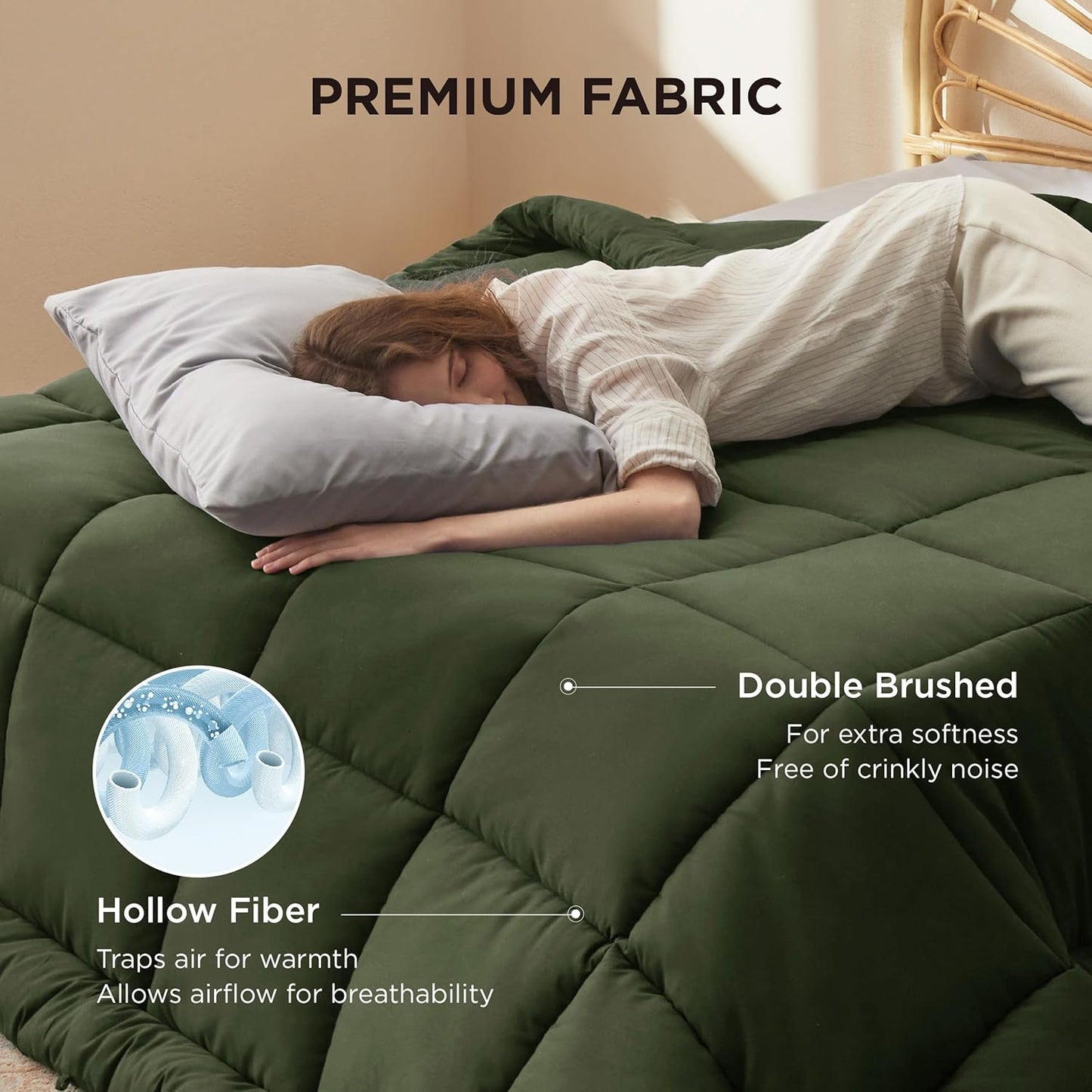 Bedsure Comforter Duvet Insert - Quilted Comforters Oversized King, All Season Duvet, GentleSoft Down Alternative Bedding, with 8 Tabs, Gifts for Women/Men, Olive Green, Oversized King 116 x 98 Inches