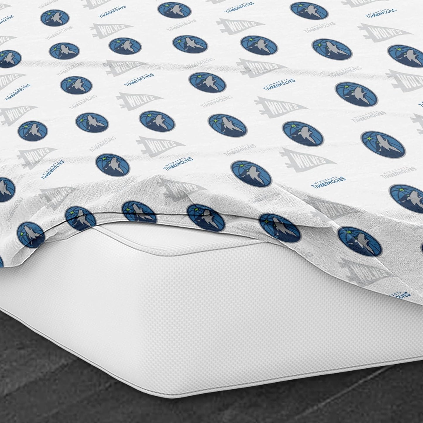 Northwest Officially Licensed Minnesota Timberwolves NBA Full Size Sheet Set – Soft Team Logo Bedding for Dorms, Bedrooms, Fan Caves & Game Day Style