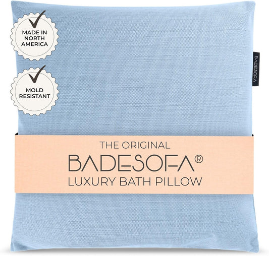 BADESOFA® Luxury Bath Pillow M - Lusciously Soft & Comfortable Tub Pillow for Bathtub - Washable & Quick-Drying Bath Back Pillow - Non-Slip Full Body Tub Pillow - Luxury Spa Cushion in Blue