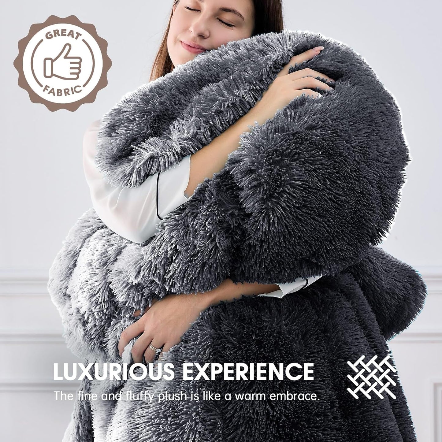 Heated Electric Blanket Twin–Faux Fur with Soft Thick Sherpa,Warm Winter Birthday Gifts for Women Grandma，10 Heat Settings,5 Time Settings with Fast Heating, 62x84, Foggy Dusk