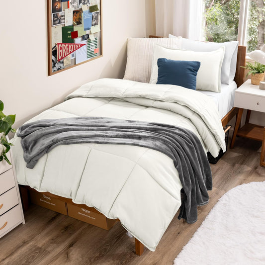 Bare Home Comforter Set - Twin/Twin Extra Long Size - Ultra-Soft - Goose Down Alternative - Premium 1800 Series - All Season Warmth (Twin/Twin XL, Cream)