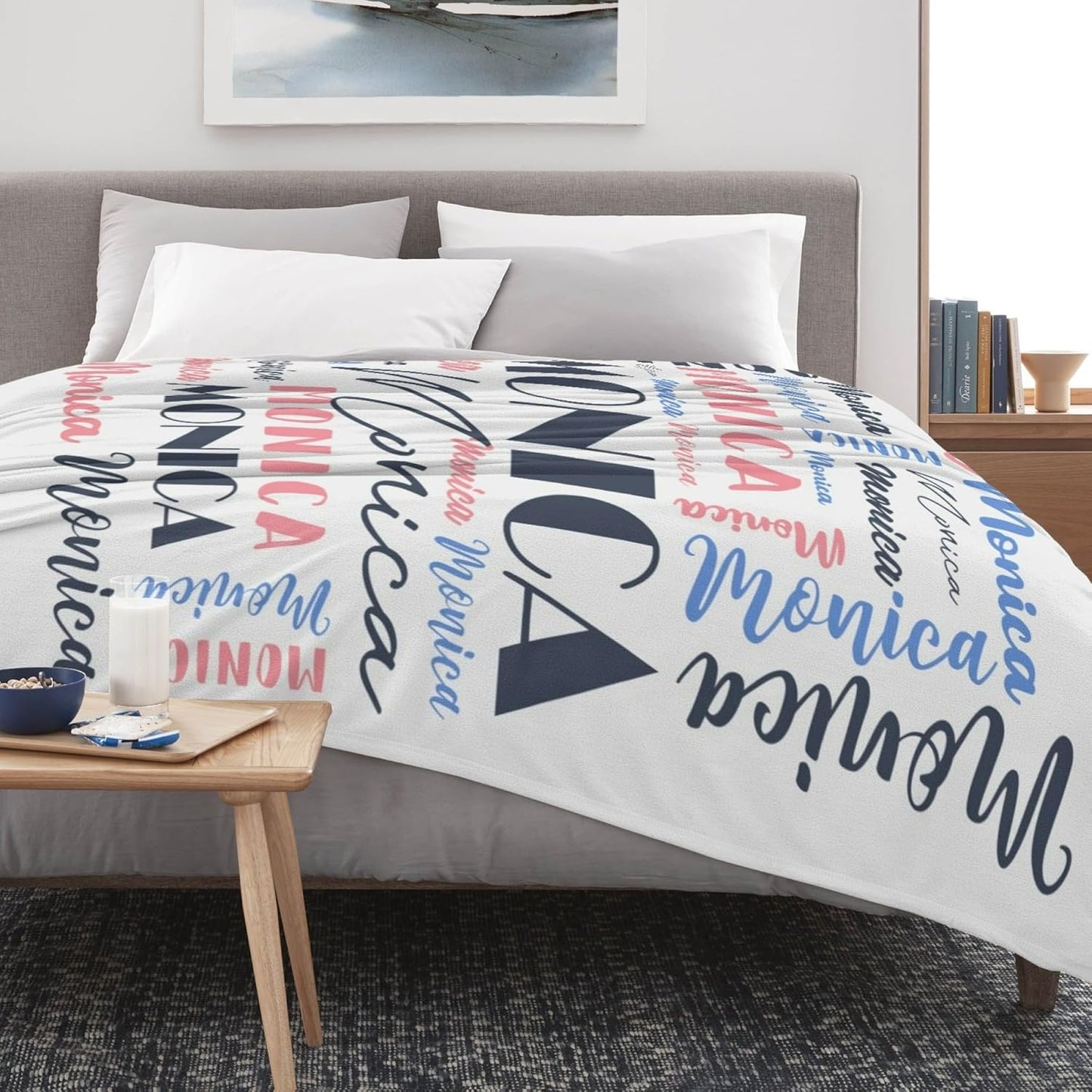 Name Blanket Personalized Blanket for Adult Kids Flannel Customize Throw Blanket Custom (Color 10, 30 x 40 Inches)