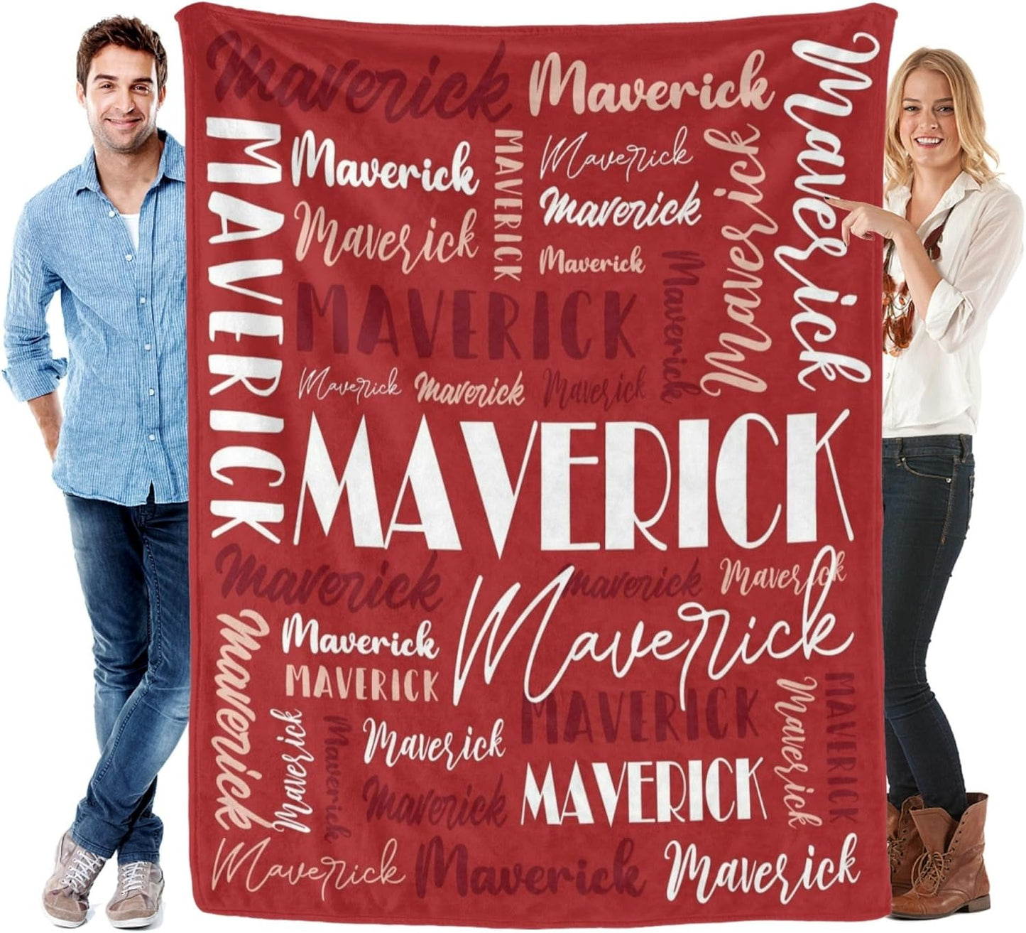 Name Blanket Personalized Blanket for Adult Kids Flannel Customize Throw Blanket Custom (Color 16, 40 x 50 Inches)