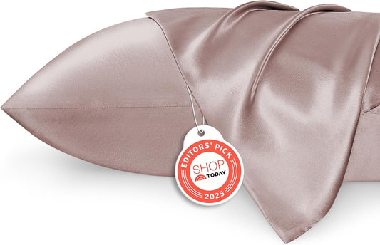 Bedsure King Size Satin Pillowcase Set of 2 - Dusty Rose Silky Pillow Cases for Hair and Skin with Envelope Closure, Similar to Silk Pillow Cases, Gifts for Women Men, 20x36 Inches, 2pcs
