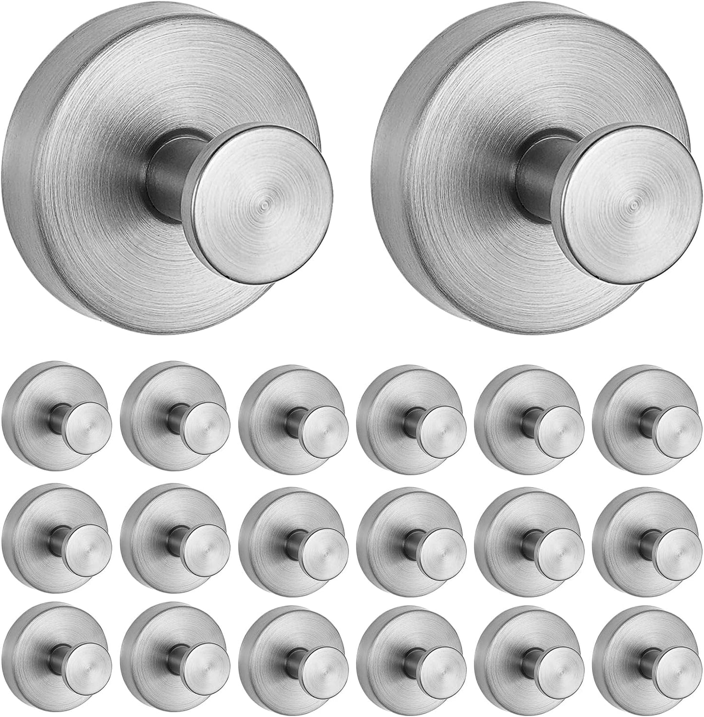 20 Pack Suction Cup Hooks for Shower, Suction Cup Towel Hooks for Bathrooms, Adhesive Wall Hook, SUS304 Waterproof Stainless Steel Hooks for Bathroom, Bedroom, Kitchen, Hotel and Office
