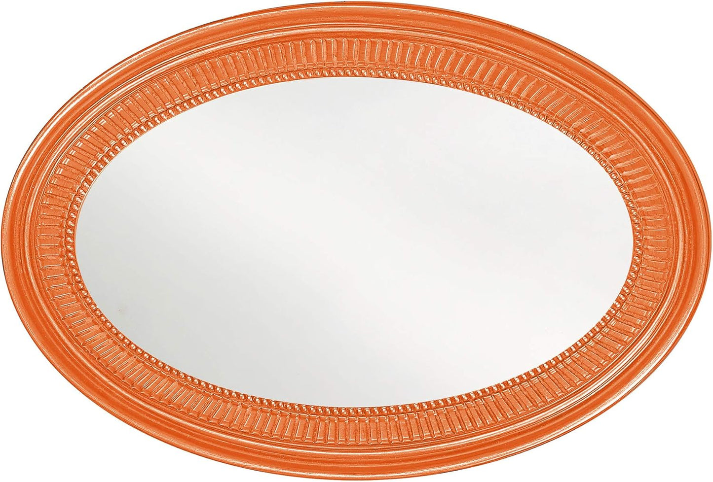 Howard Elliott Ethan Orange Oval Decorative Wall Hanging Mirror, Vintage Oval Mirror for Wall Decor Resin Frame Vanity Mirror Perfect for Living Room, Bedroom & Home Decor, 21 x 31 Inch