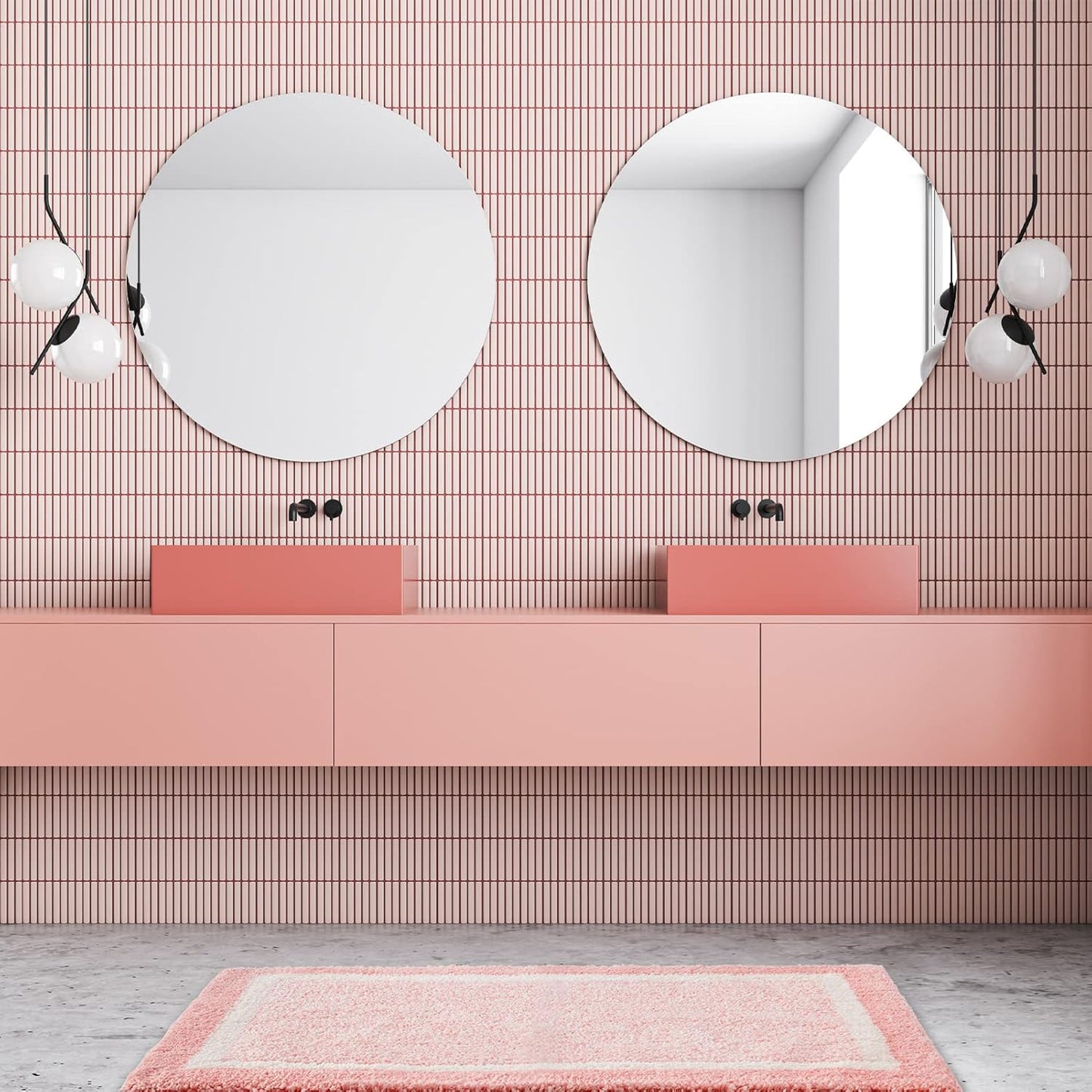 CozeCube Bath mats for Bathroom Non Slip, Fluffy Absorbent Microfiber Bath mat Washable, Aesthetic Bathroom Rugs, Large Blossom Pink Bath mat, Blossom Pink, 36" x 24"