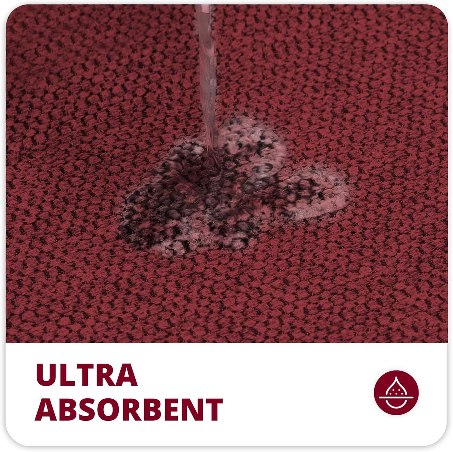 Christmas Bathroom Rugs Set 2 Pieces,Thin Bathroom Mats,Toilet Rugs,Quick Dry,Non-Slip,Machine Washable,Low Pile,Absorbent Bath Mats,Shower,Sink,Home Decor Accessories.Red,1'5"x2'3"+1'8"x2" U Shape