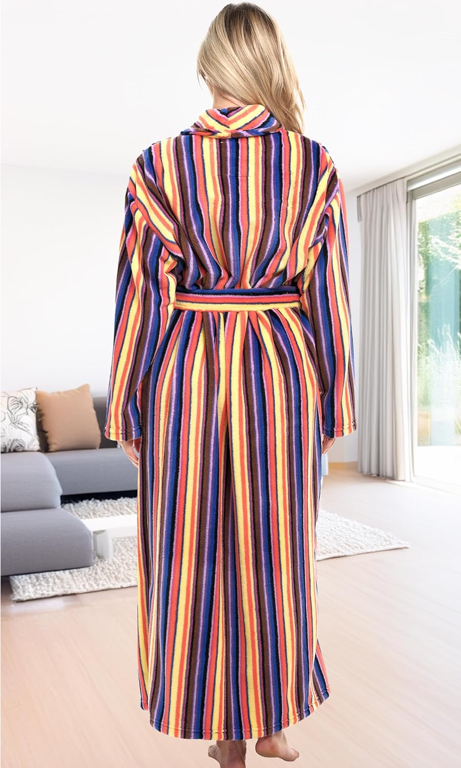 Alexander Del Rossa Plush Robe for Women, Long Fleece Winter Bath Robe, Plus Size