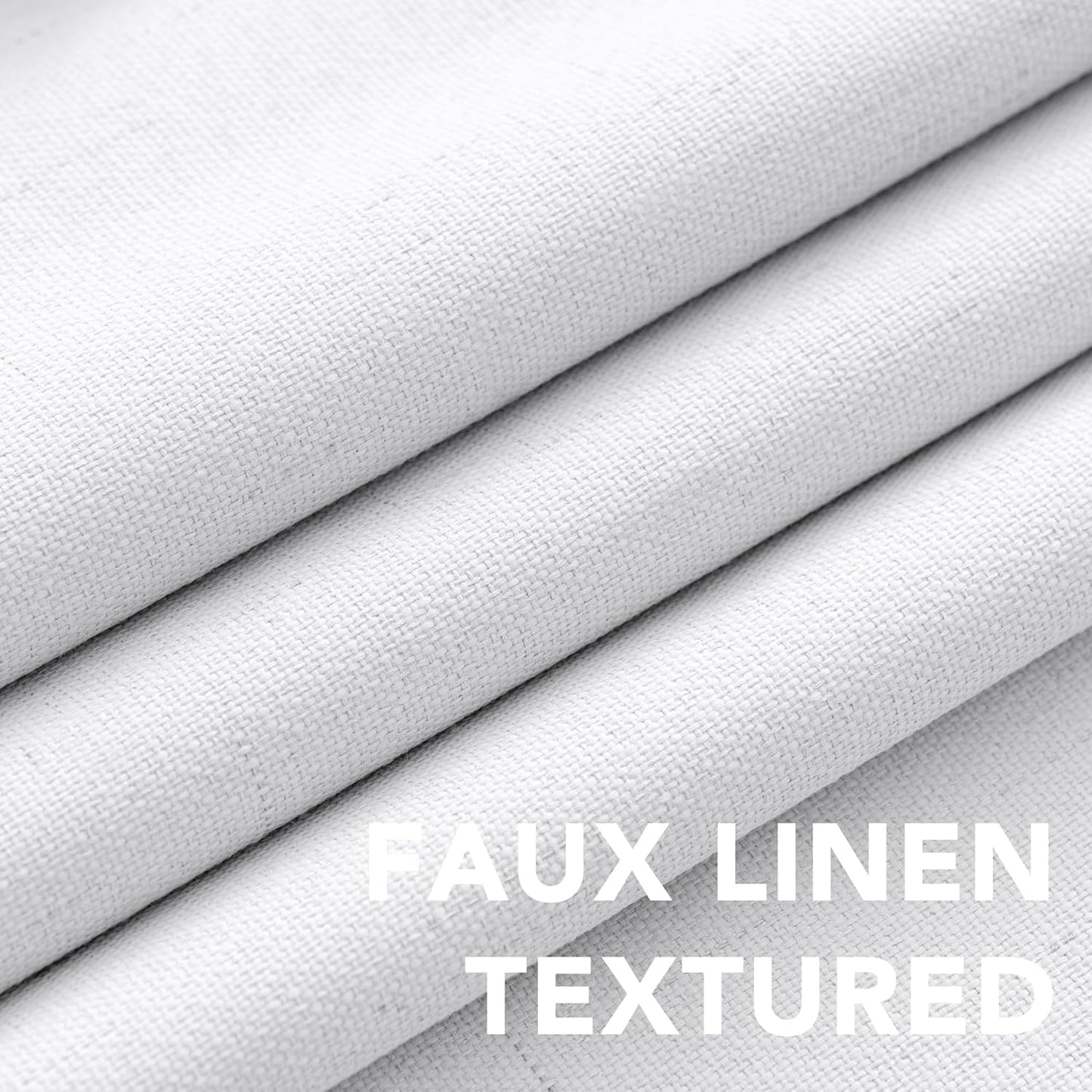 H.VERSAILTEX Linen Blackout Curtains Durable Thick Textured Linen Look 100% Blackout Patio Door Curtain Anti Rust Grommet Extra Wide Sliding Door Curtain Panel, W100 x L108 inch - Pure White