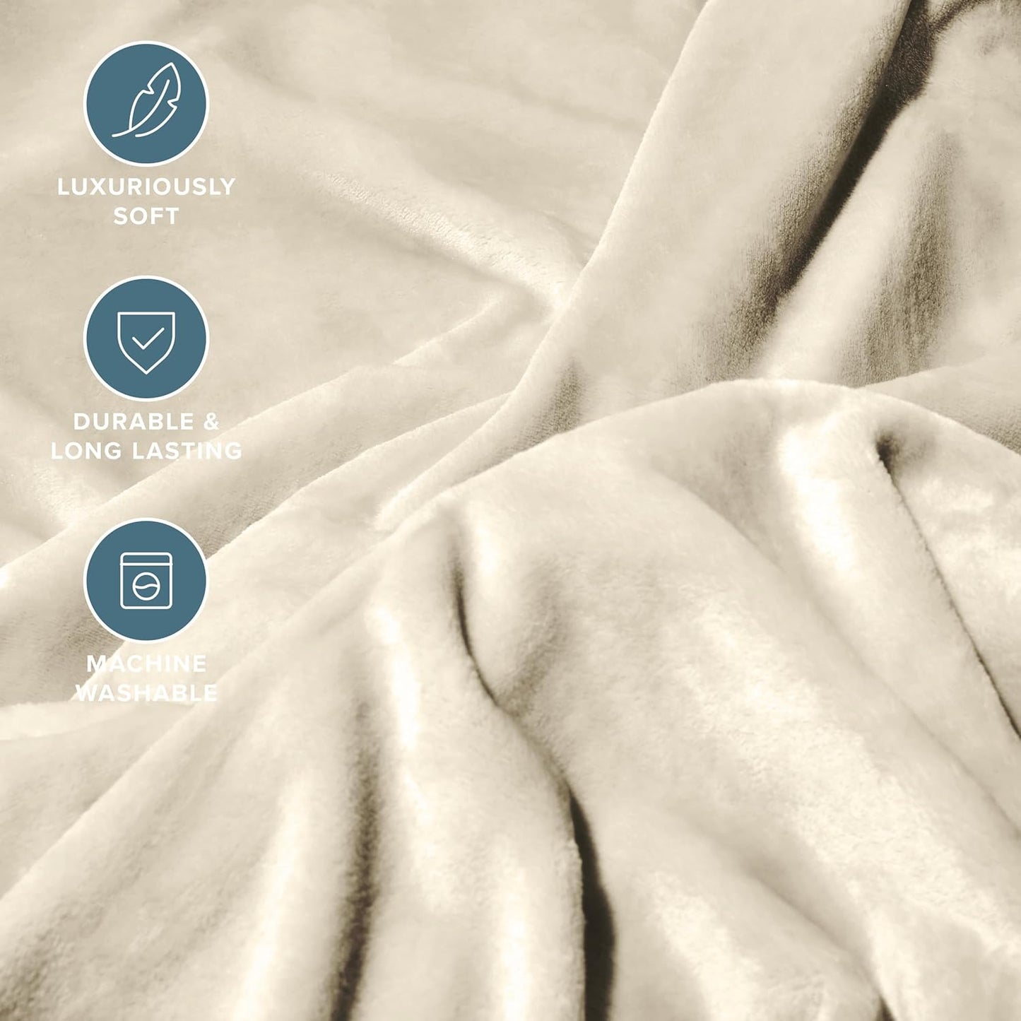 Bare Home Fleece Blanket - Giant Size - Ultra-Soft Lightweight for Bed, Sofa, and Couch - Luxury Microplush - Cozy Warm Blanket (Giant, Oyster)
