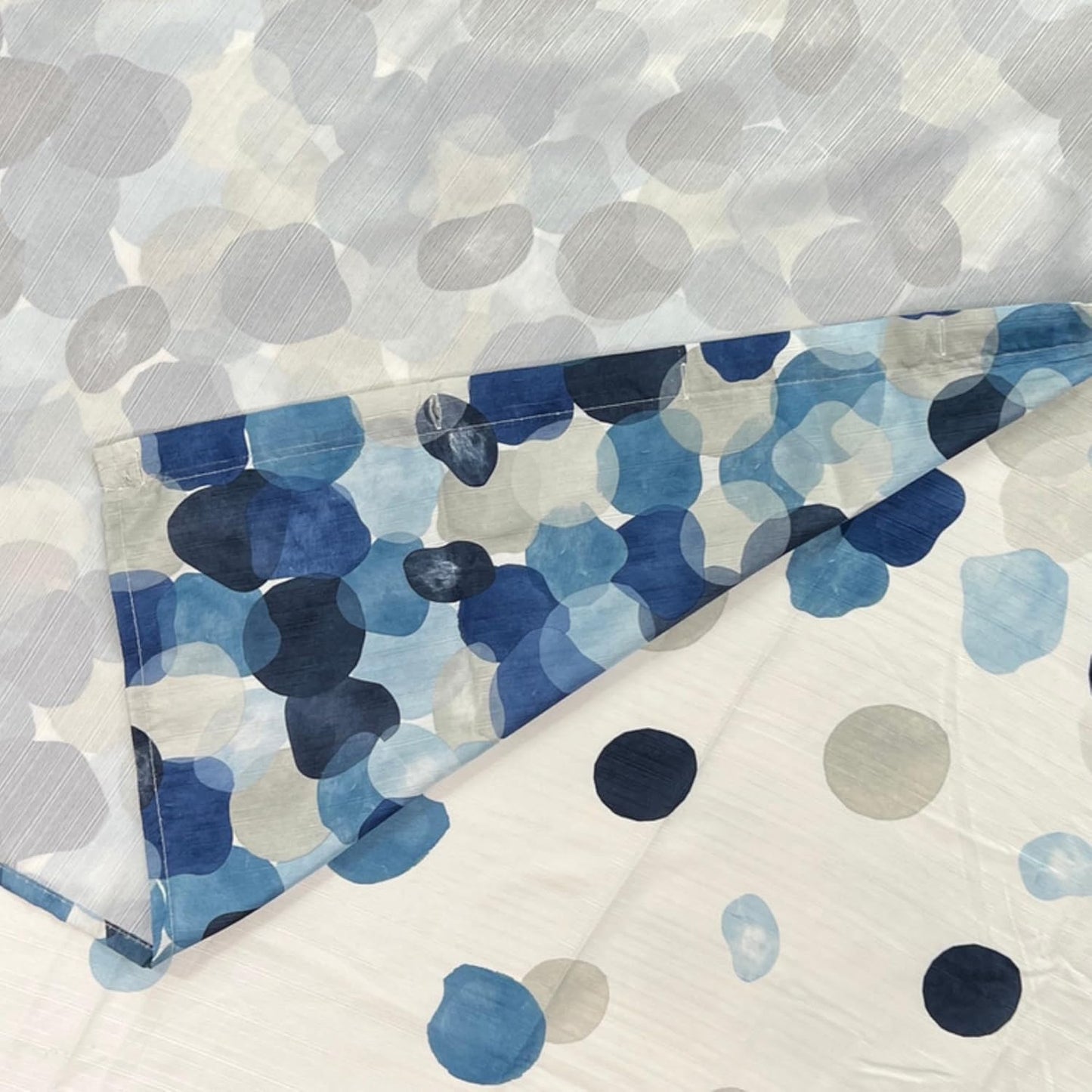 Serafina Home Modern Navy Blue Fabric Shower Curtain for Bathroom: Cascading Water Splash Pattern of Navy, Light Blue Light Grey and White