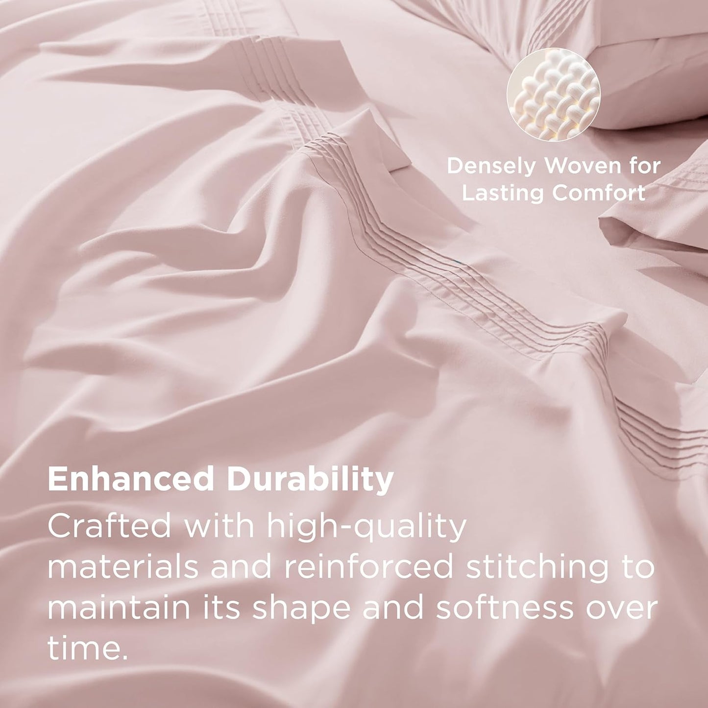 Bedsure Deep Pocket King Sheet Set - Fits Mattresses Up to 21 Inches Thick - 4 Piece GentleSoft Bed Sheets, Moisture Wicking, Soft & Cooling Bedsheet & Pillowcases, Easy & Secure Fit, Blush Pink