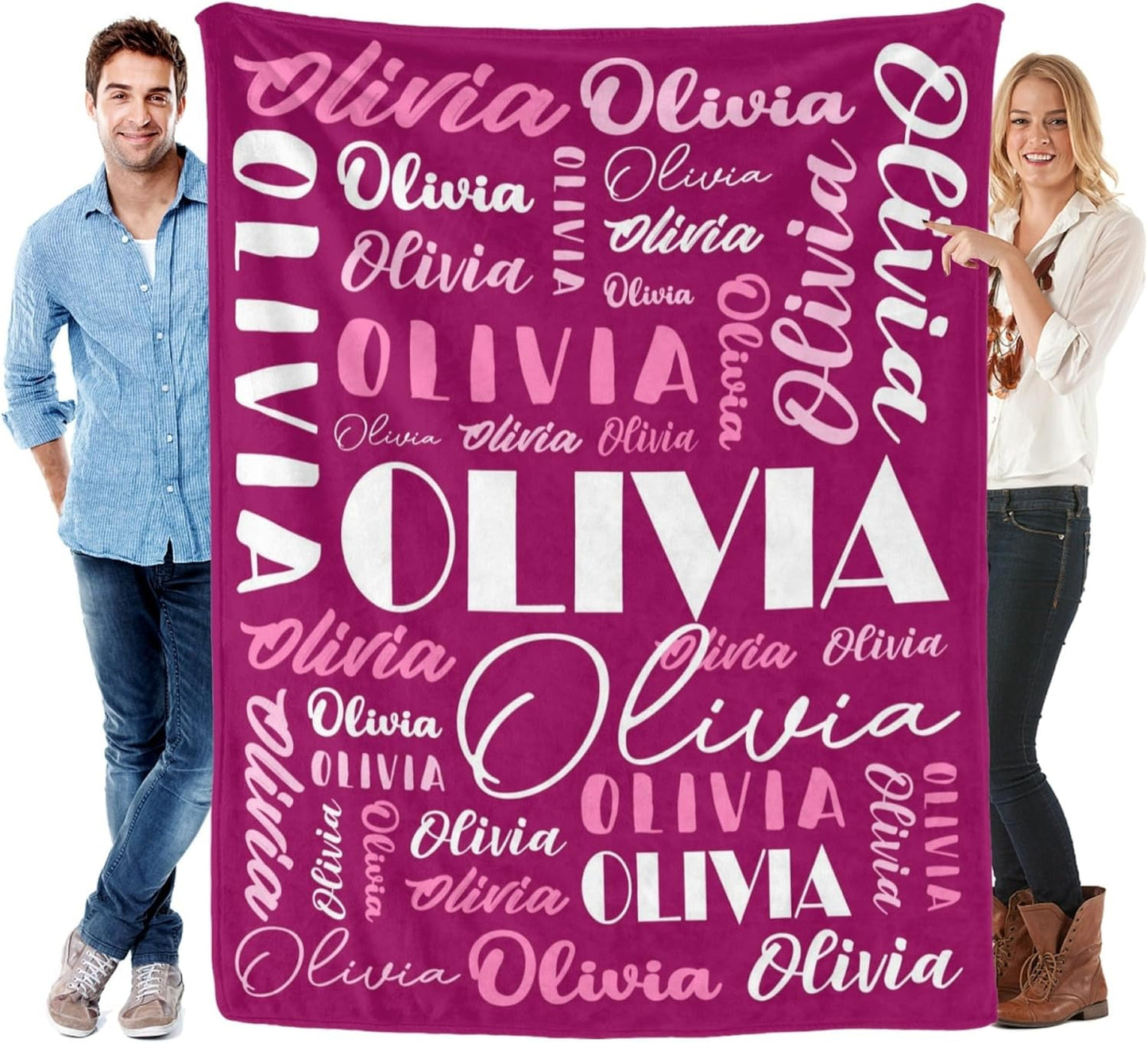 Name Blanket Personalized Blanket for Adult Kids Flannel Customize Throw Blanket Custom (Color 30, 30 x 40 Inches)