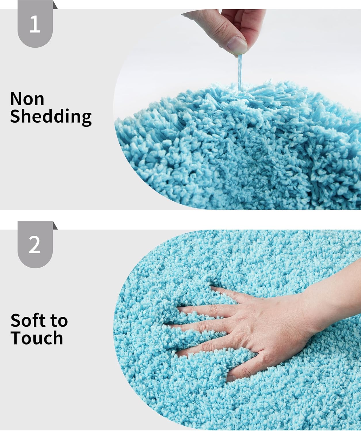 Bathroom Rug 20x32 Non Slip Fluffy Teal Bath Mat for Bathroom Floor Washable Plush Luxury Bath Rug for Tub Soft Shaggy Absorbent Shower Sink Mat
