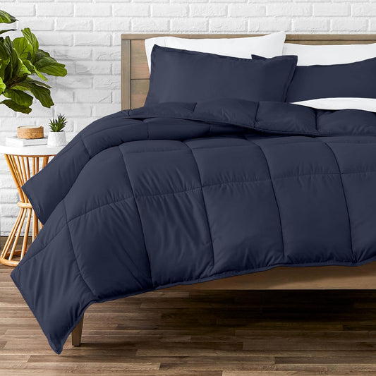 Bare Home Comforter Set - Full Size - Ultra-Soft - Goose Down Alternative - Premium 1800 Series - All Season Warmth (Full, Midnight Blue)