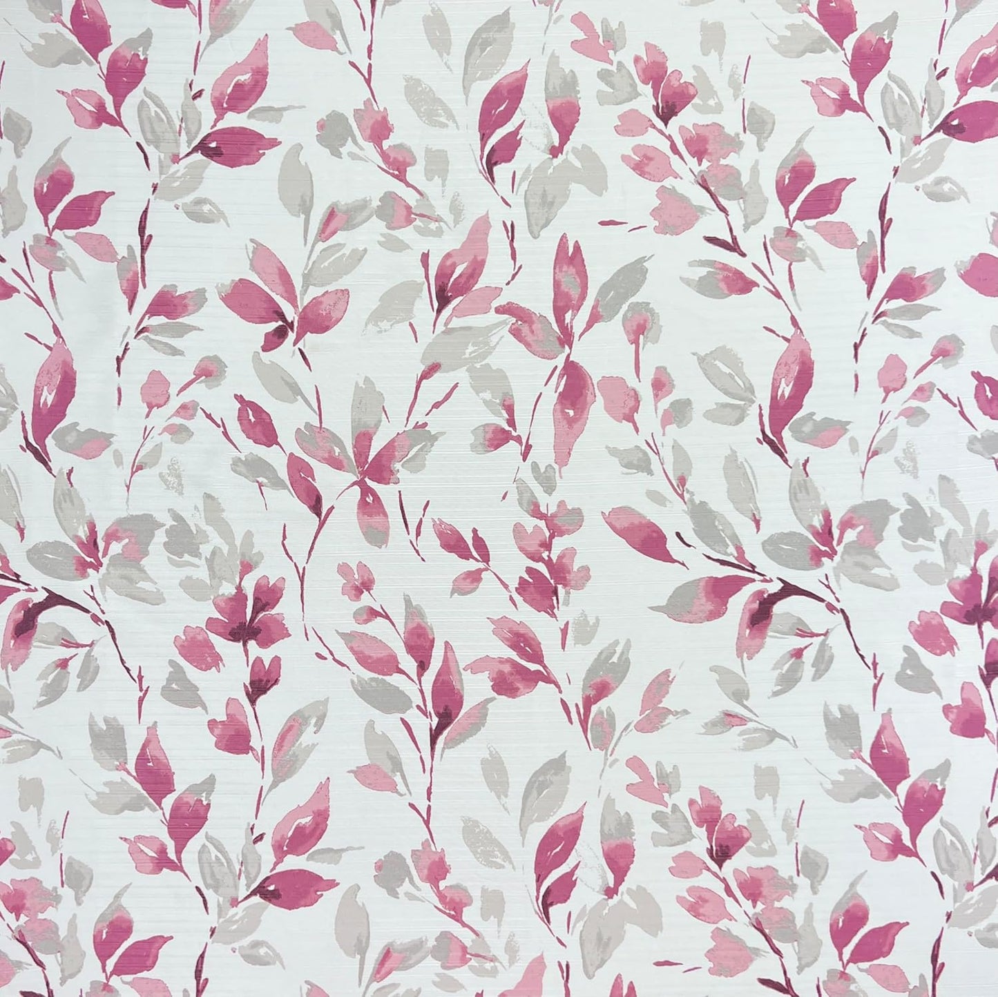 Serafina Home Hotel Quality Fabric Bathroom Shower Curtain: Floral Leaf Damask - Pink, Gray and White (72 x 70 inches)