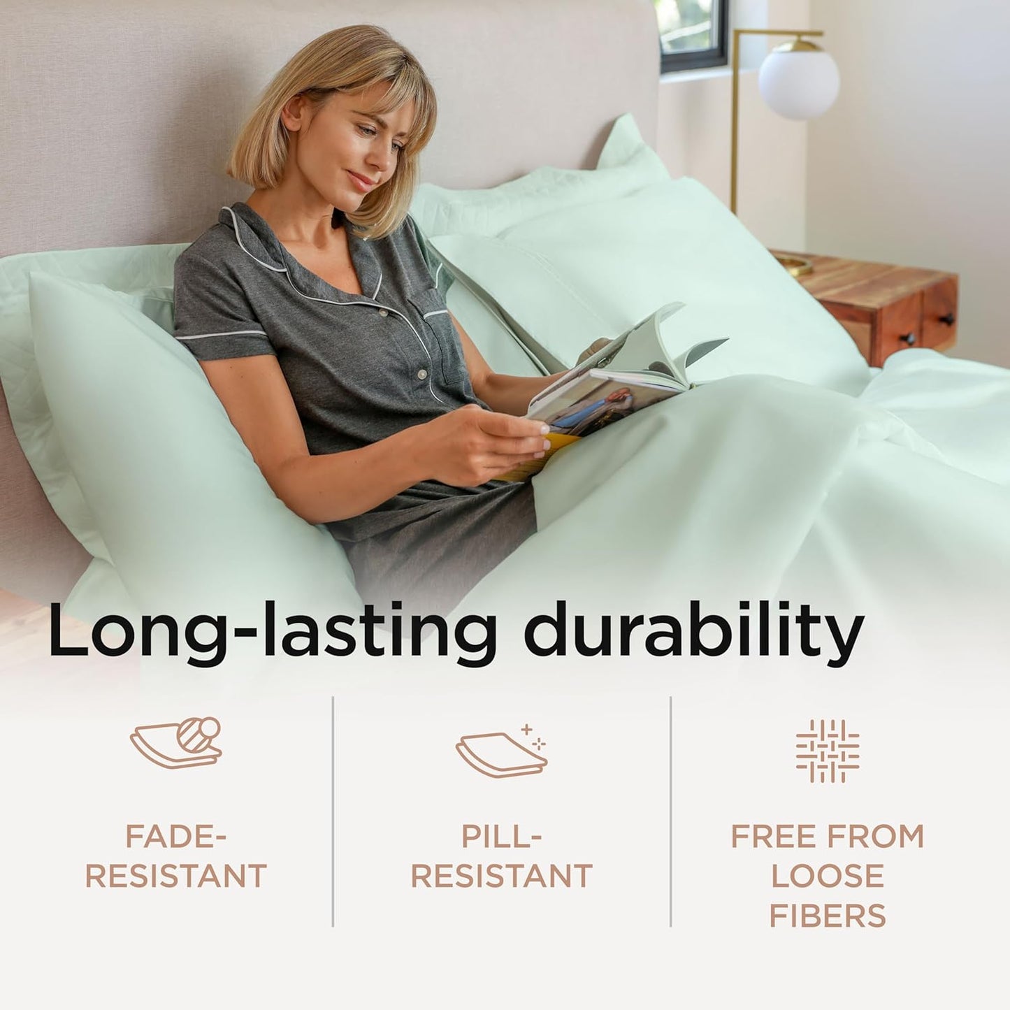 Threadmill Queen Sheet Set | 600 Thread Count Bed Sheets for Queen Mattress with 16” Deep Pocket | Sateen Weave 4-Piece Bedding Set with Cooling Effect | Seaglass