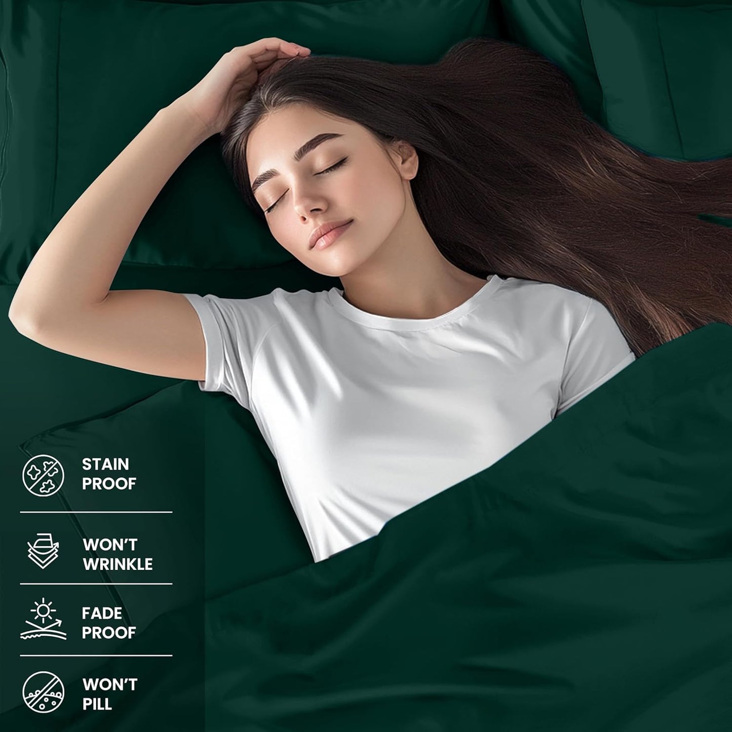 Utopia Bedding King Bed Sheets Set - 4 Piece Bedding - Brushed Microfiber - Shrinkage and Fade Resistant - Easy Care (Emerald Green)