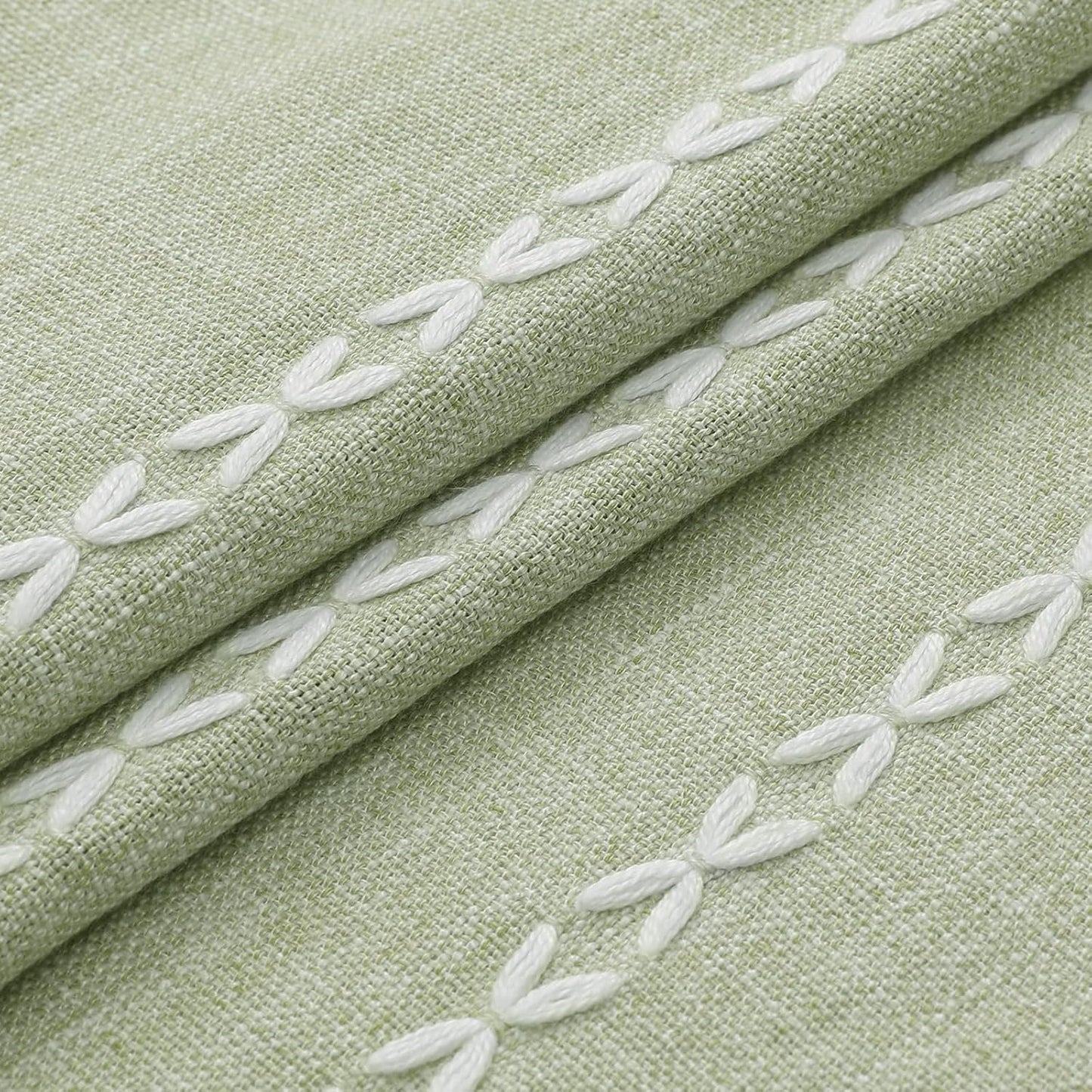 MitoVilla Sage Green Boho Shower Curtain for Vintage Rustic Bathroom Decor, Modern Farmhouse Polyester Linen Fabric Neutral Wrinkle Resistant Cloth Shower Curtain with Tassel, 72 x 72