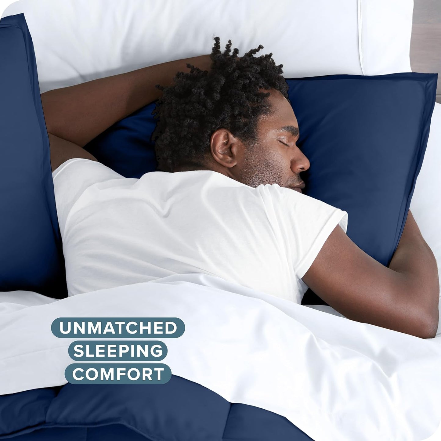 Bare Home Bedding Duvet Cover Queen Size - Premium 1800 Super Soft Duvet Covers Collection - Lightweight, Cooling Duvet Cover - Soft Breathable Bedding (Queen, Dark Blue)