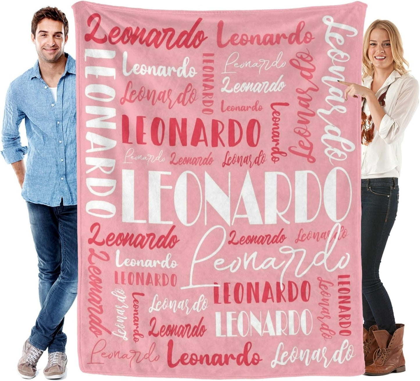 Name Blanket Personalized Blanket for Adult Kids Flannel Customize Throw Blanket Custom (Color 01, 40 x 50 Inches)