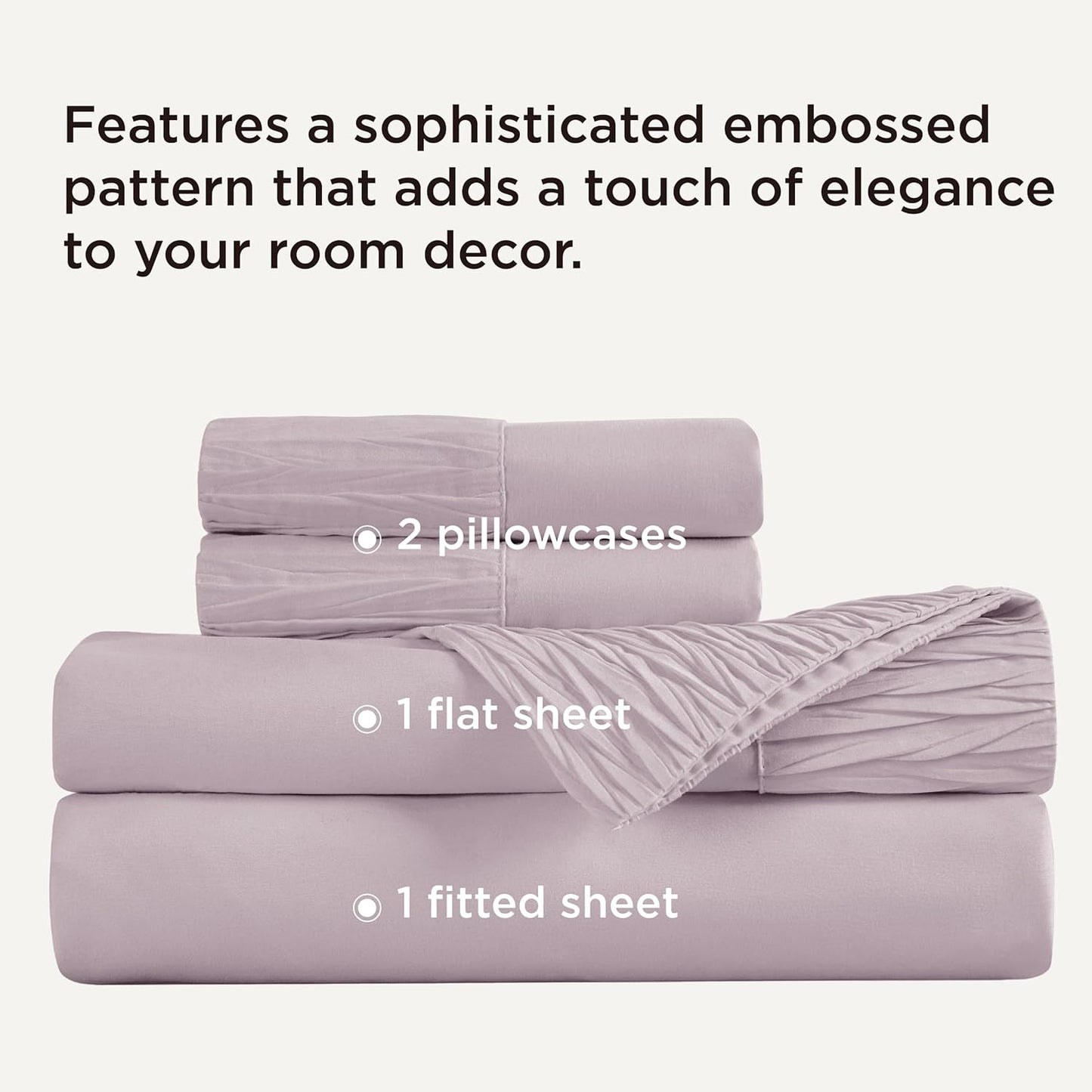 Bedsure Queen Sheet Set - 4 Pieces Soft Queen Size Sheets - Breathable & Cooling - Hotel Luxury - Easy Care Polyester Microfiber Bedding for Women, Men, Pink Mocha