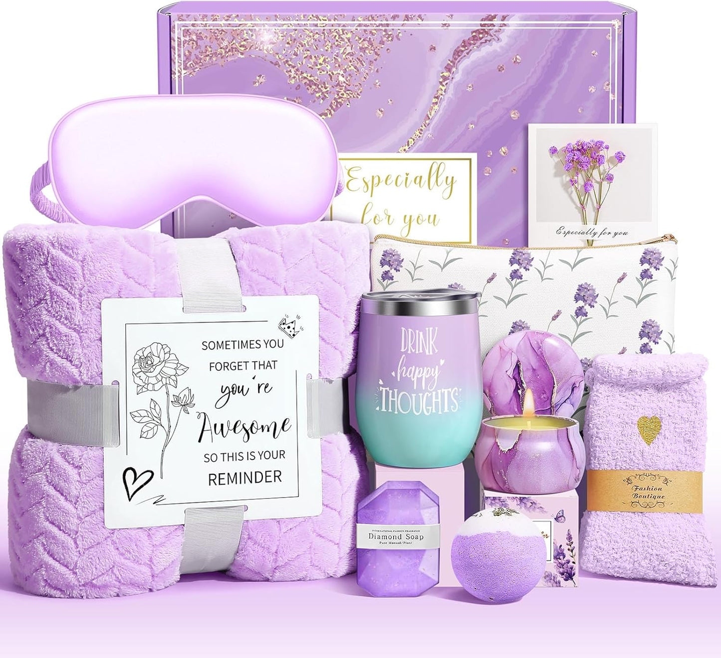 Happy Birthday Gifts for Women Self Care Gift, Relaxing Care Package Spa Gift Basket, Valentines Day, Mothers Day, Christmas, Birthday Gifts for Women Mom Her Friend Sister Wife