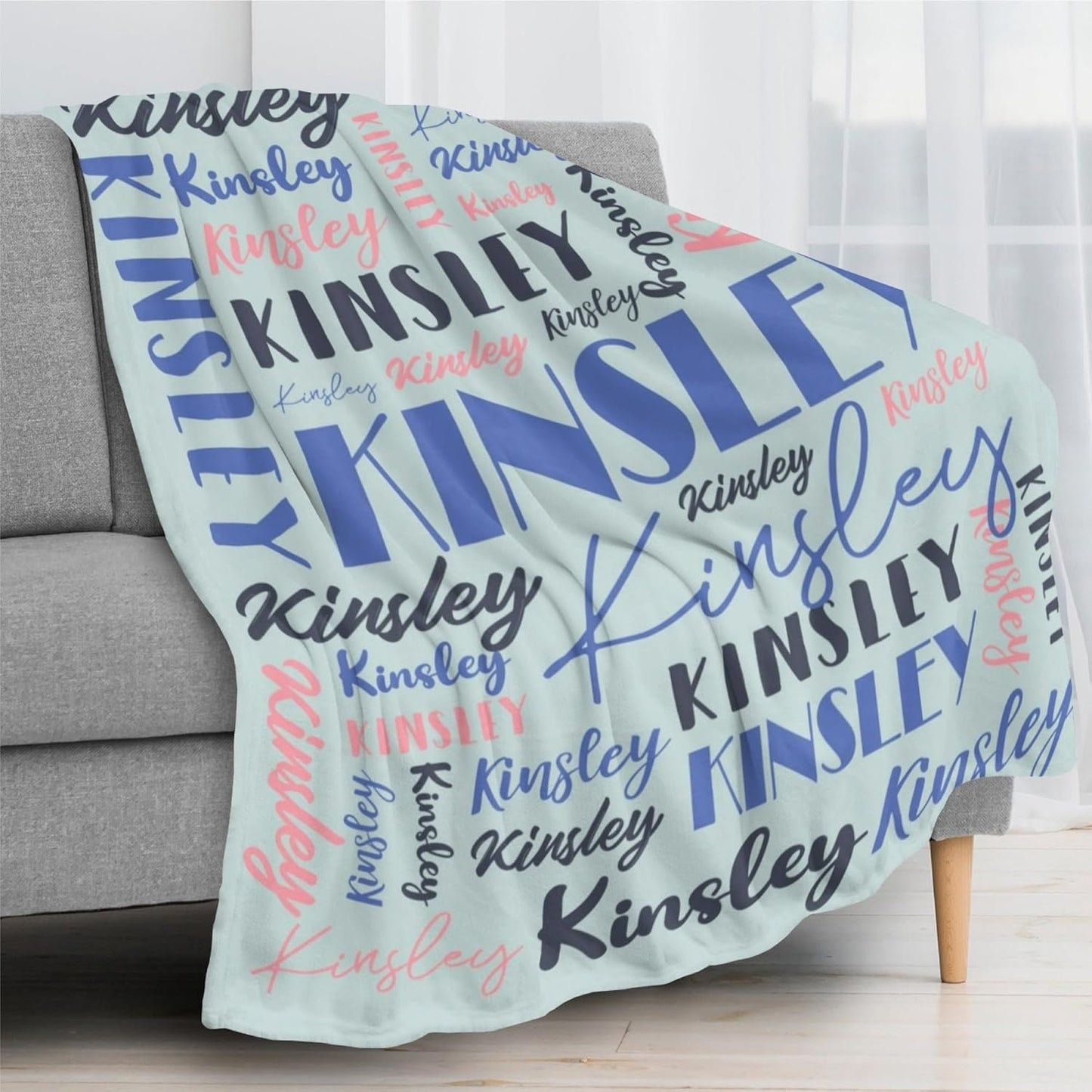 Name Blanket Personalized Blanket for Adult Kids Flannel Customize Throw Blanket Custom (Color 11, 30 x 40 Inches)