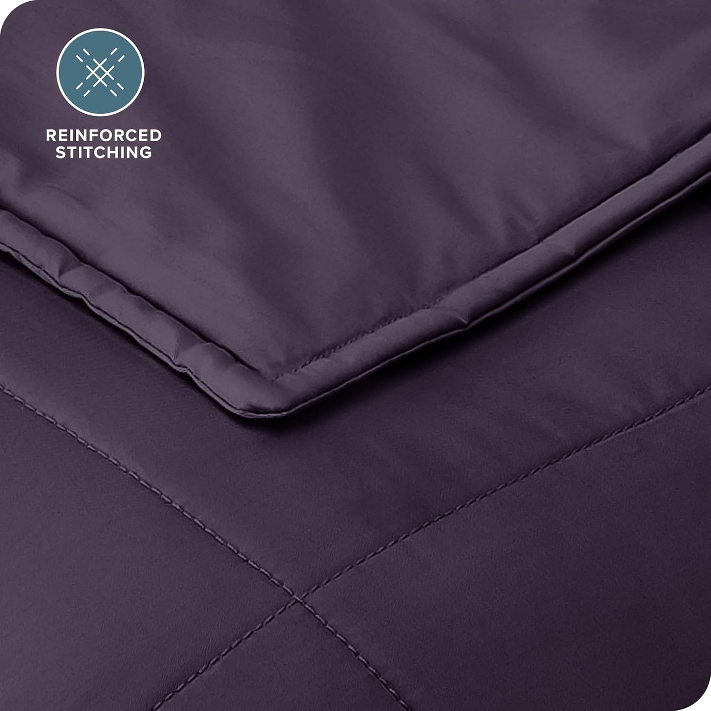 Bare Home Weighted Blanket Queen Size 20lb (60" x 80") for Adults - All-Natural 100% Cotton - Premium Heavy Blanket Nontoxic Glass Beads (Eggplant, 60"x80")