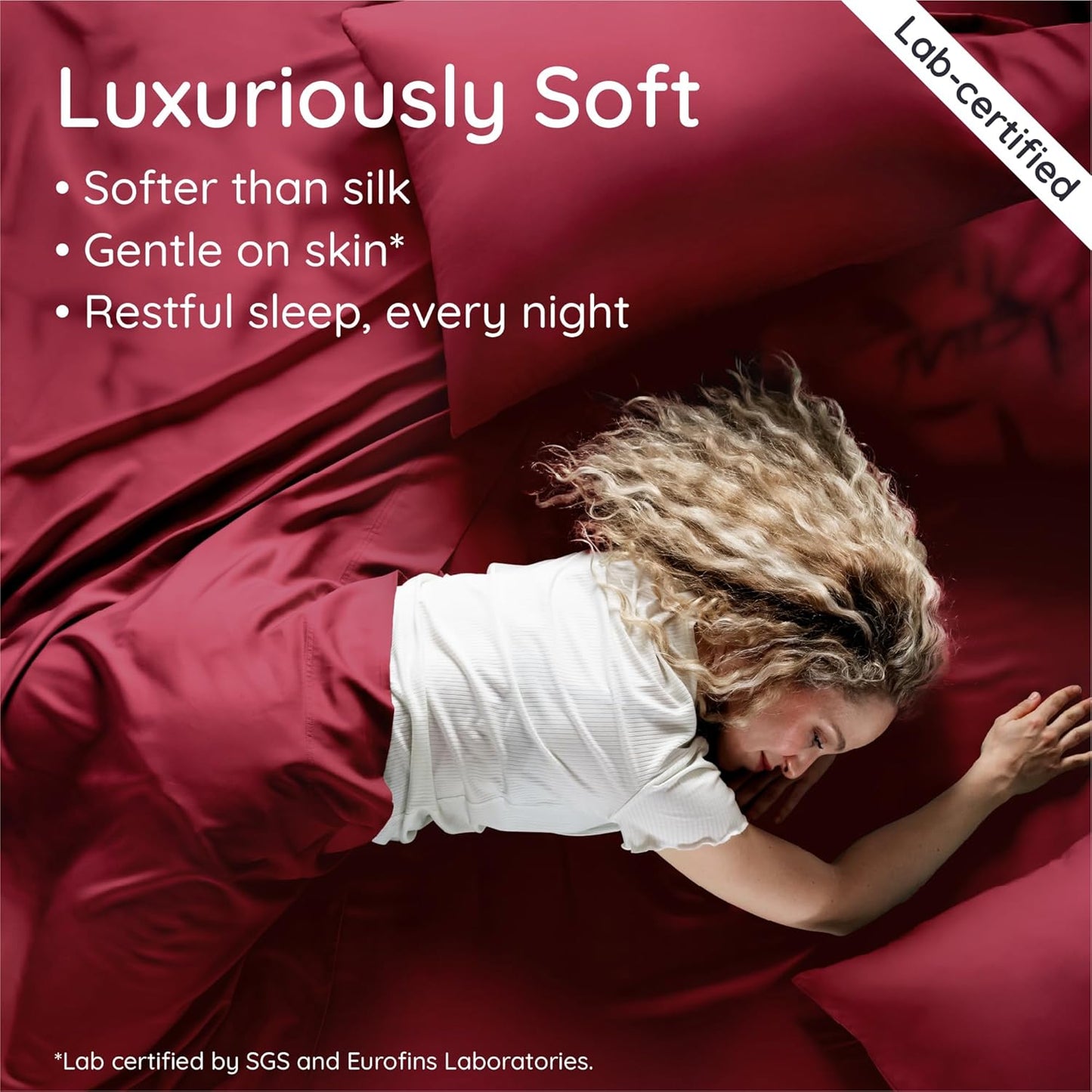 Bambaw 100% Viscose Derived from Bamboo King Size Fitted Sheet, Cooling, Deep Pocket, Burgundy