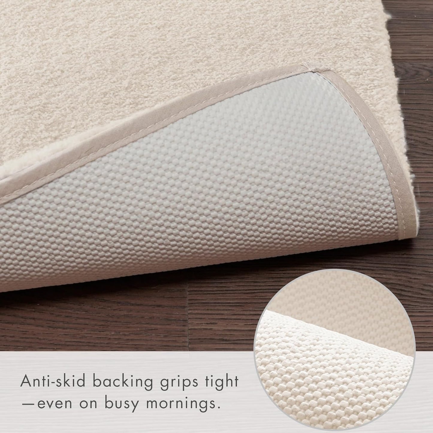 Madison Park Marshmallow Bathroom Rug Non Slip, Luxrurious Plush Bath Mat, Absorbent, Quick Dry, Spa Design Bath Room Décor, 24x40, Natural