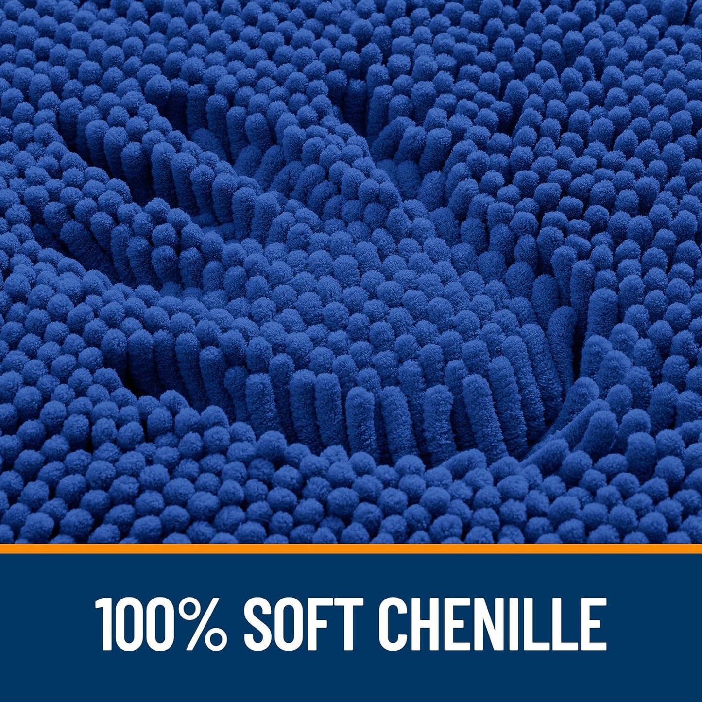 OLANLY Bathroom Rugs 59x35, Extra Soft Absorbent Chenille Bath Rugs, Rubber Backing Quick Dry, Machine Washable Bath Mats for Bathroom Floor, Tub and Shower, Home Decor Accessories, Royal Blue