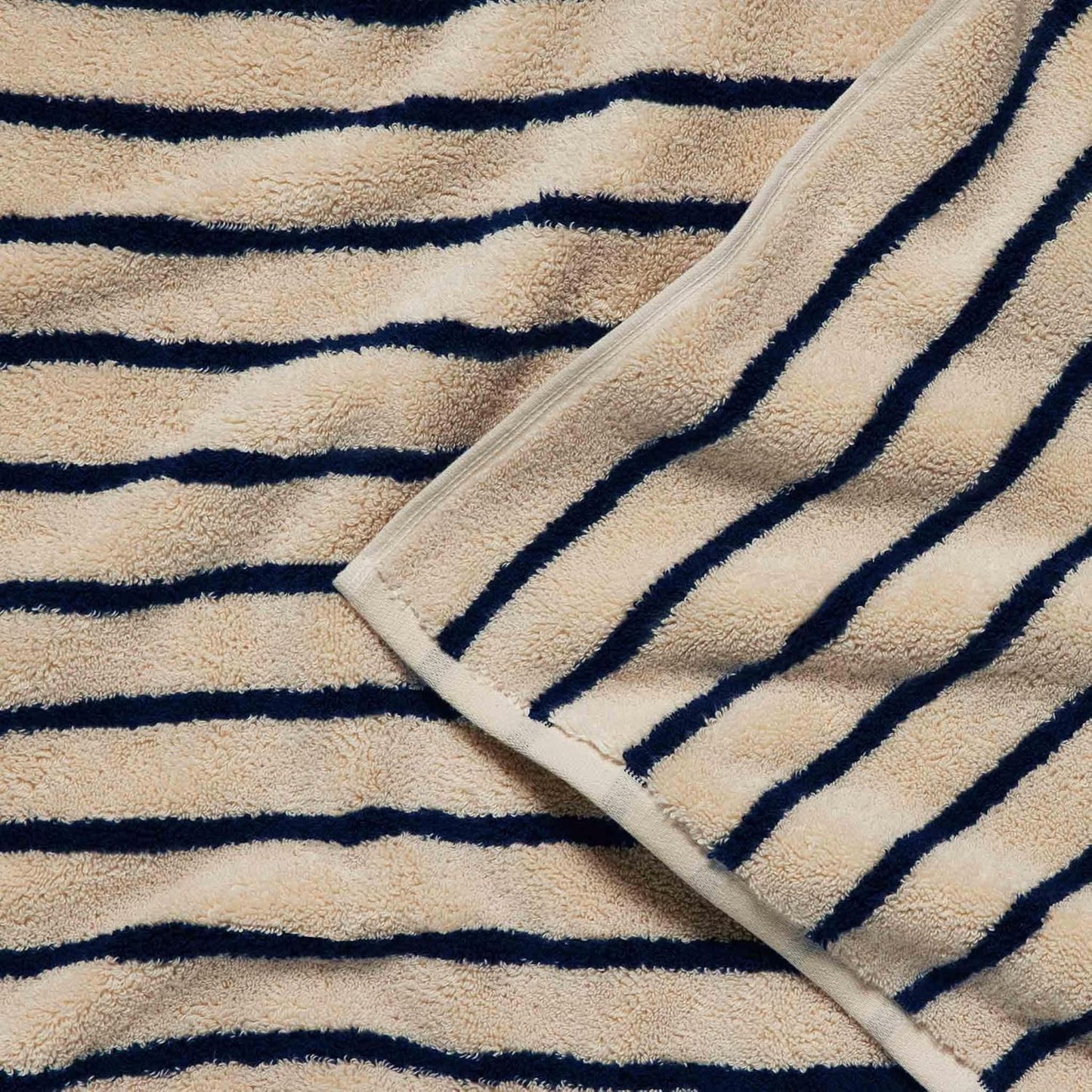 Brooklinen Super-Plush Turkish Cotton Washcloths Set of 2 Cotton, 820 GSM, Highly Absorbent, Machine Washable, Perfect for Home & Bathroom (13" x 13", Striped Navy)