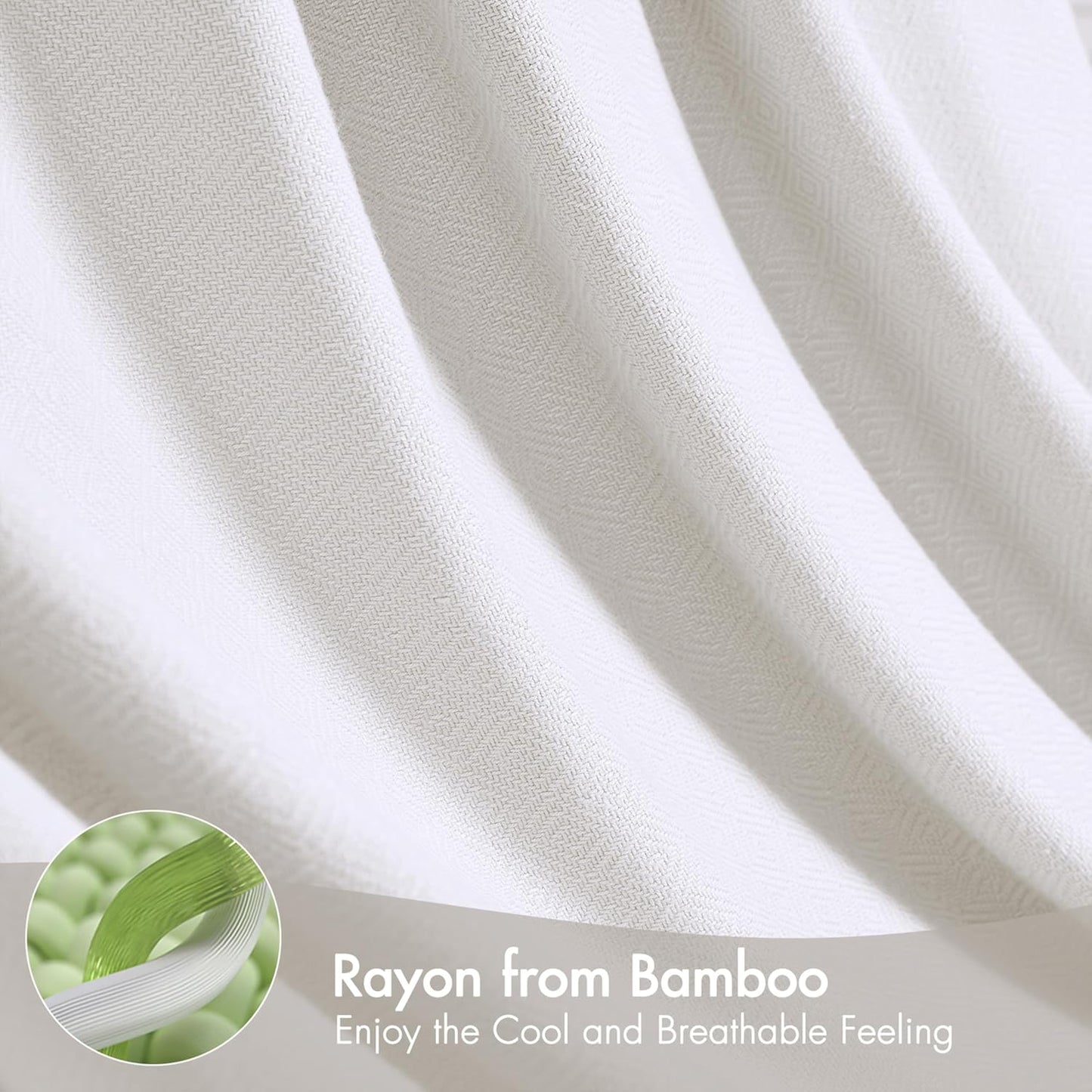 Madison Park King Size Blanket, 70% Rayon Bamboo-Based, 30% Cotton, Breathable for Hot Sleepers Menopause, Ultra Soft and Snag-Resistant, Summer Blanket for Bed or Couch, King 108"x90", White