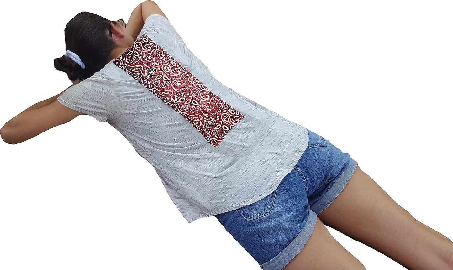 Microwavable Corn Filled Heating Pad and Cold Pack/Washable 100% Cotton Cover (Bandana - Shiny Red, 5.25in W x 17.25in L)