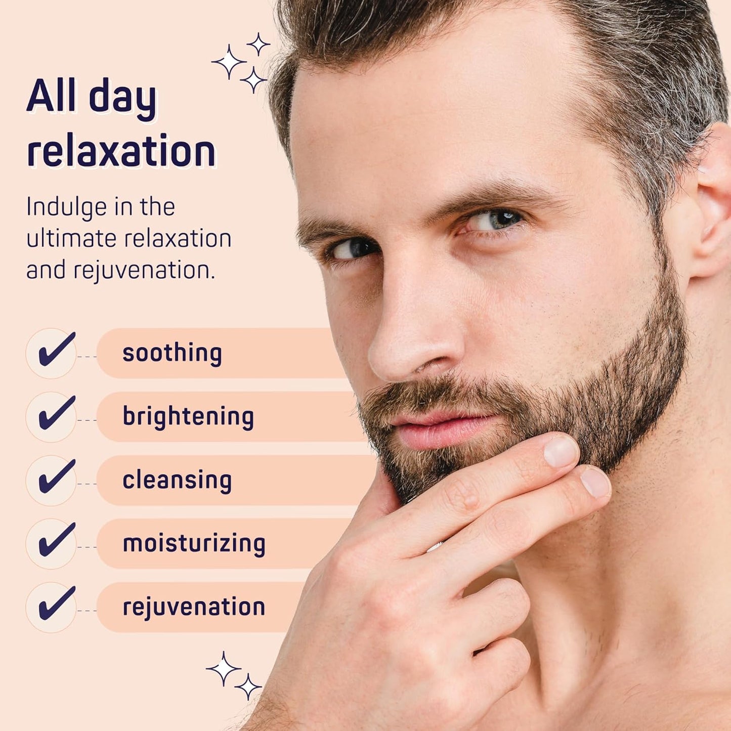SpaLife Luxury Spa Skincare Sandalwood Gift Set for Men | Mens Body Wash Gifts | Mens Gift Set for Bath and Body | Christmas Gifts for Men | Cleansing, Moisturizing, Exfoliating | 7-Piece Bundle
