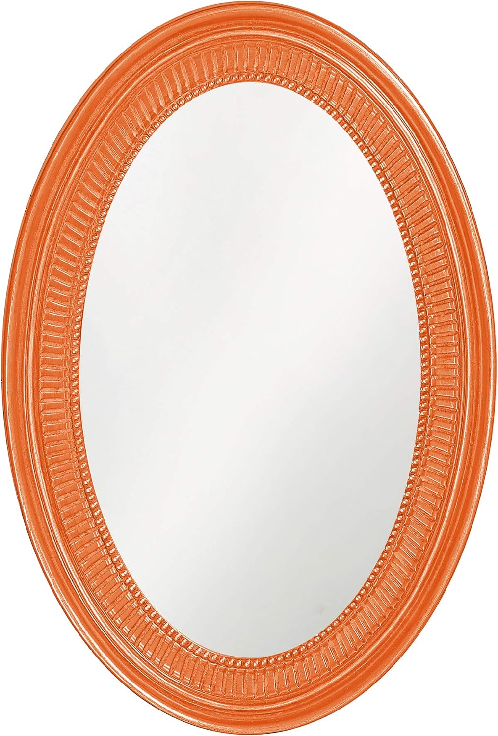 Howard Elliott Ethan Orange Oval Decorative Wall Hanging Mirror, Vintage Oval Mirror for Wall Decor Resin Frame Vanity Mirror Perfect for Living Room, Bedroom & Home Decor, 21 x 31 Inch