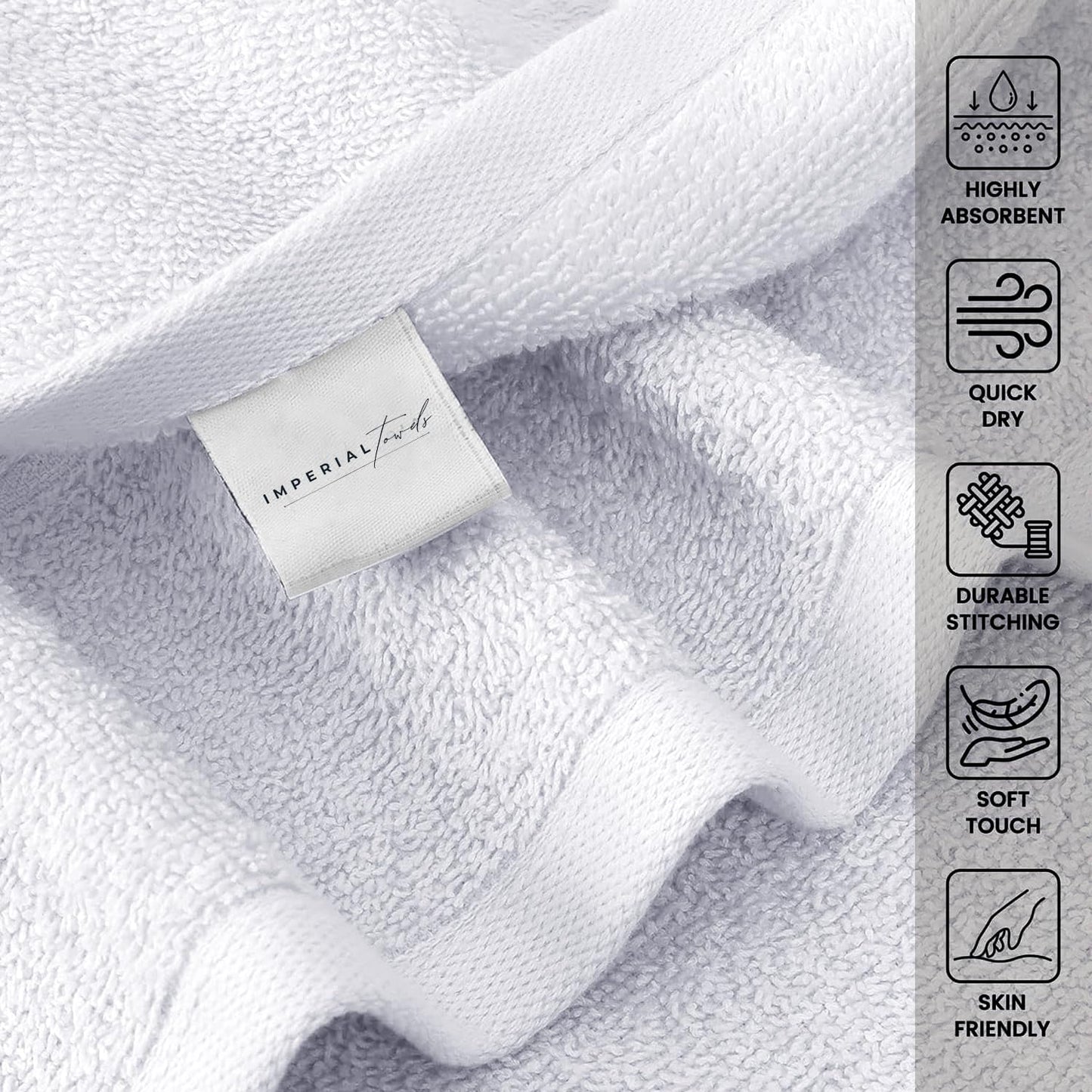 Hand Towels (Pack of 24) White Economy Towels Salon Towels - 100% Cotton Spa Towel– 16 x 27 Inches Highly Absorbable, Facial, Gym, Hair Face Towels Bulk