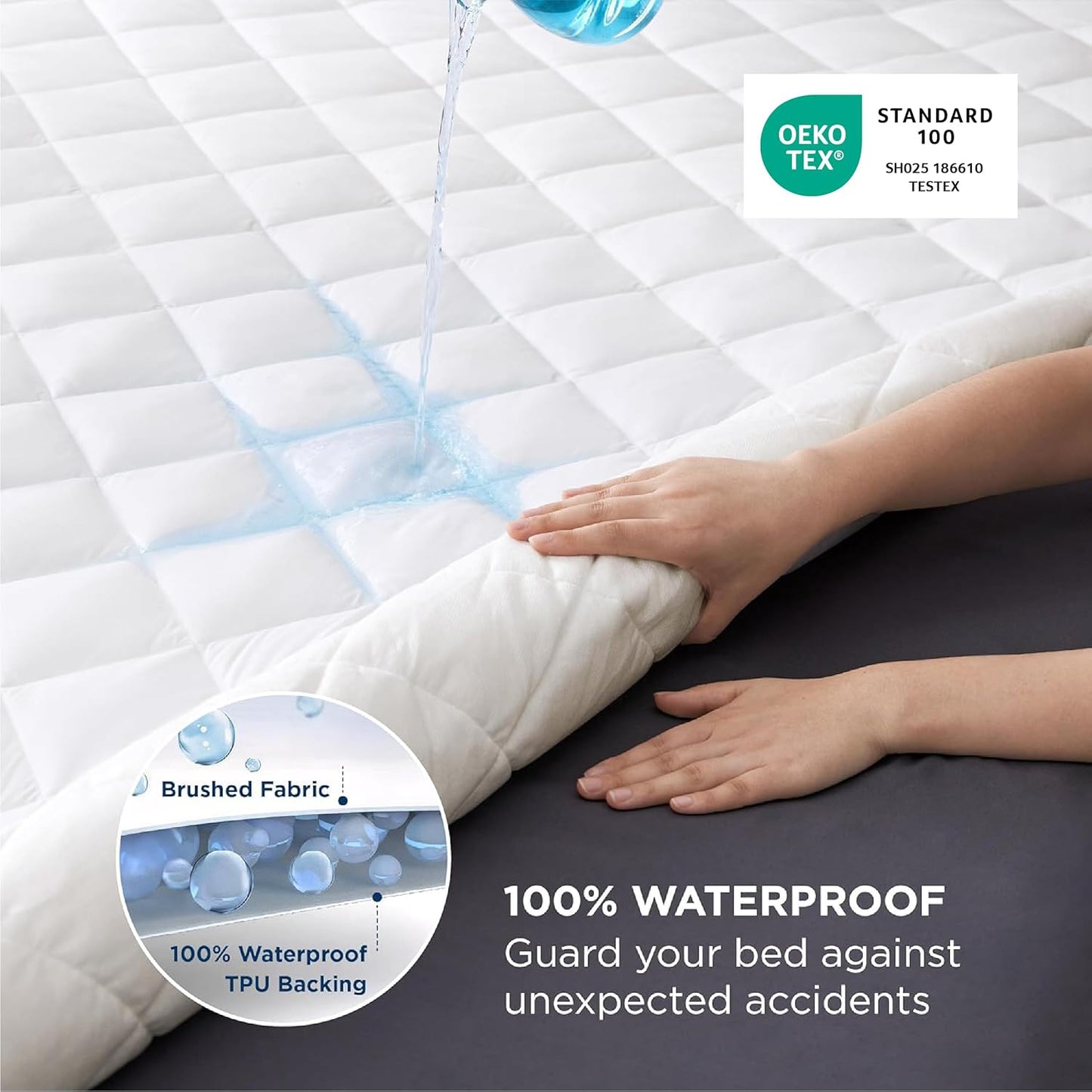 Bedsure Twin XL Mattress Pad, Waterproof Soft Mattress Protector for College Dorm Room Essentials, Extra Long Twin Bed Cover with Deep Pocket up to 22 Inches, Noiseless Bed Pad for Bedroom - White