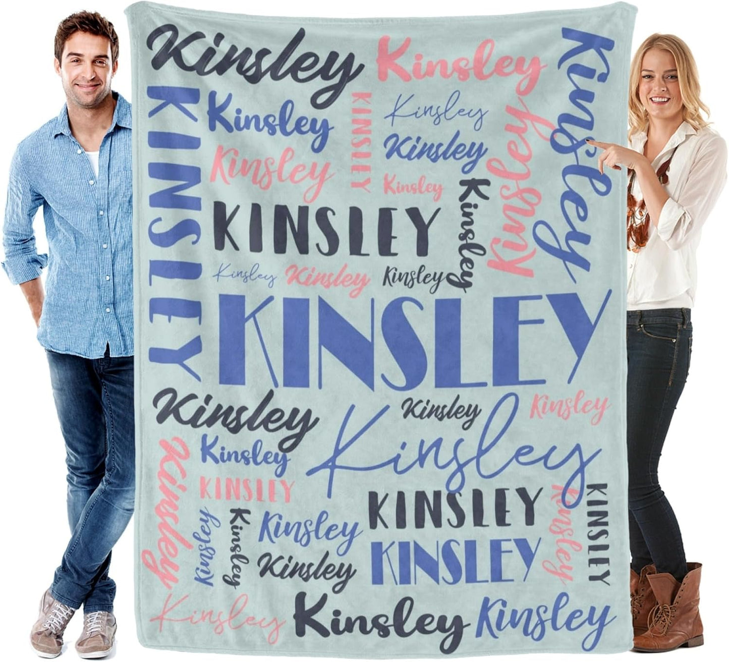 Name Blanket Personalized Blanket for Adult Kids Flannel Customize Throw Blanket Custom (Color 11, 50 x 60 Inches)