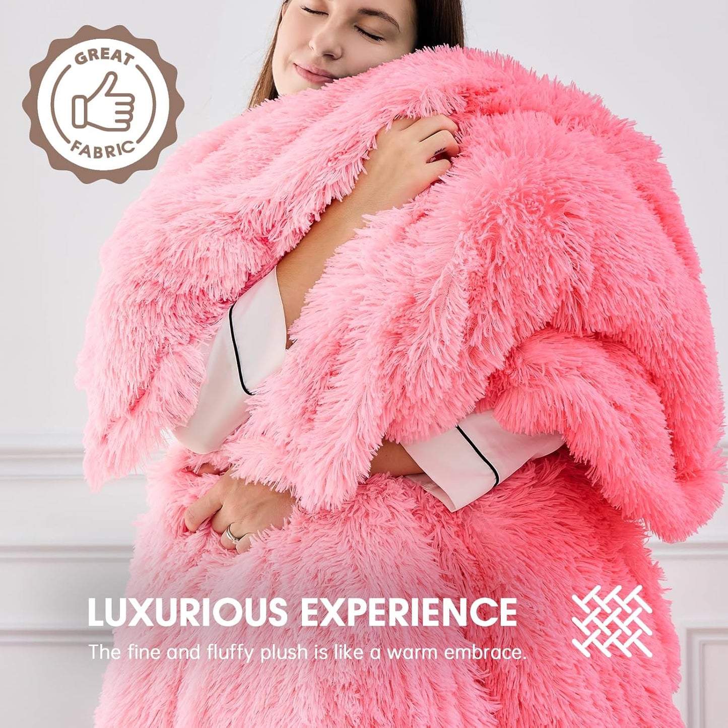 Heated Electric Blanket Heating Throw,Warm Winter Christmas Birthday Gifts for Her Women Grandma Seniors-Faux Fur Blanket with Soft Sherpa,10 Heat Settings,5 Time Settings,50x60, Baby Pink